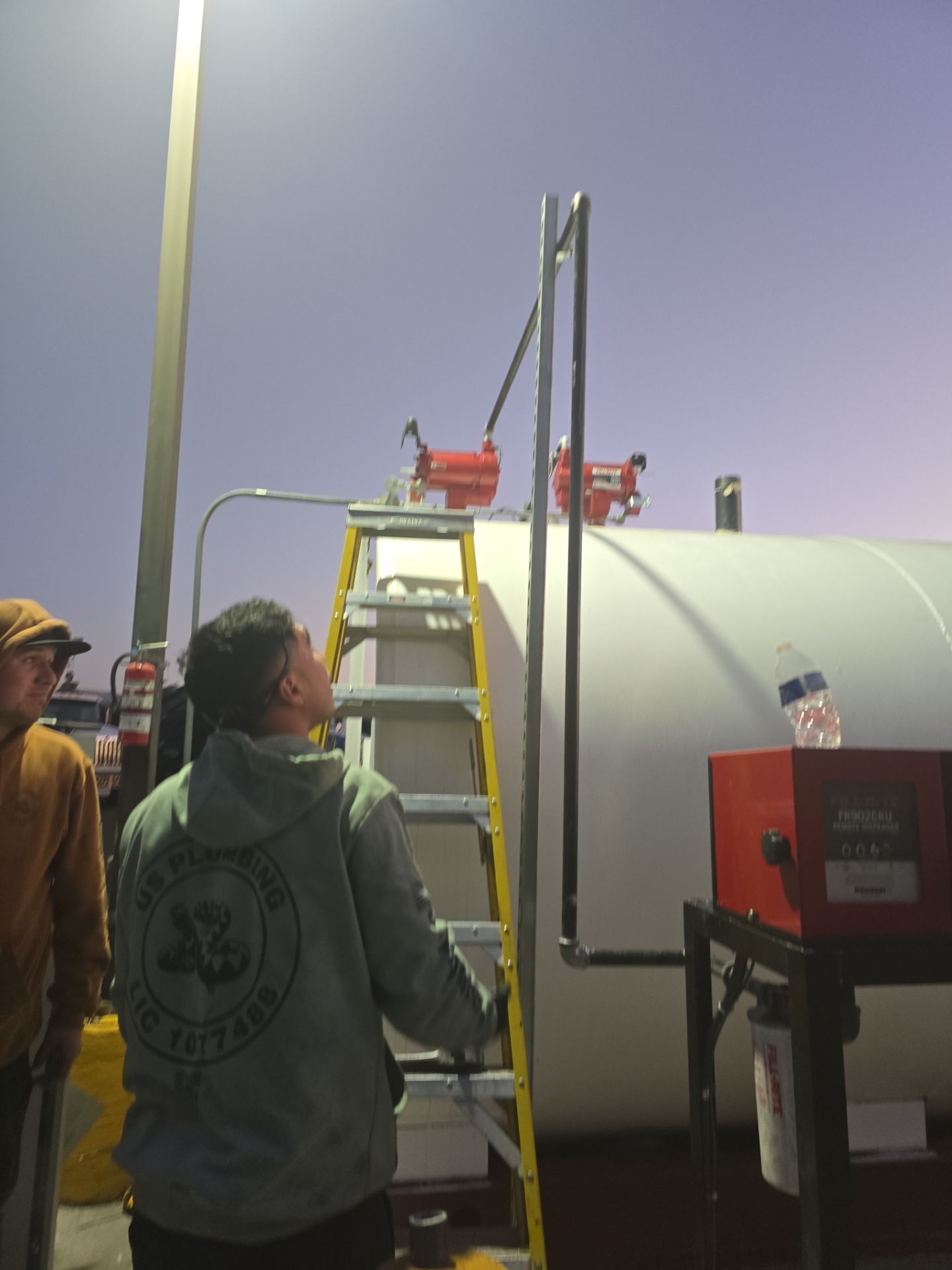 Outdoor Water Tank Installation & Piping Setup by Us Plumbing 
