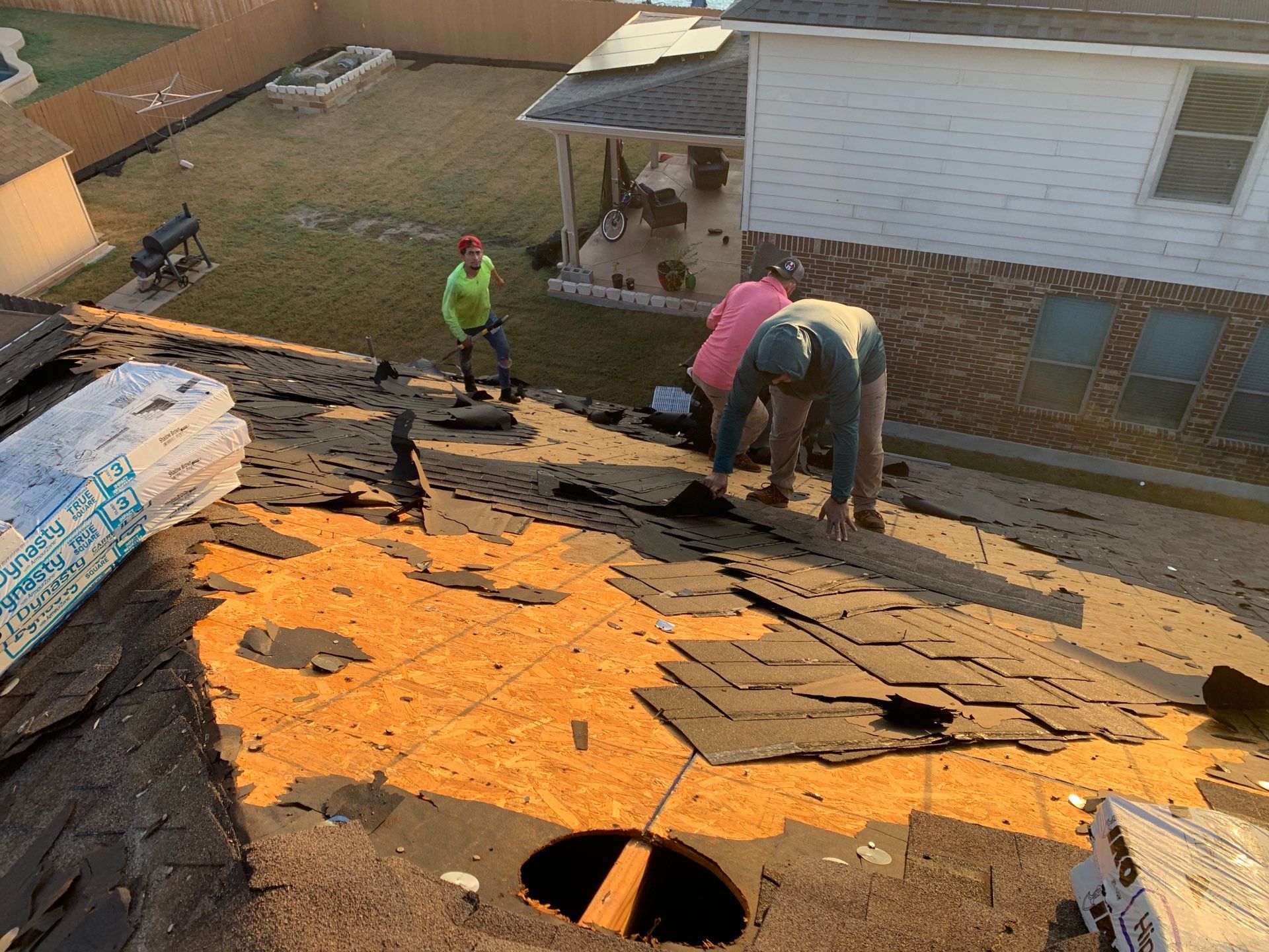 Hutto Residential Roofing Replacement with OSB Sheathing and Trim Repair by Caliber Restoration LLC