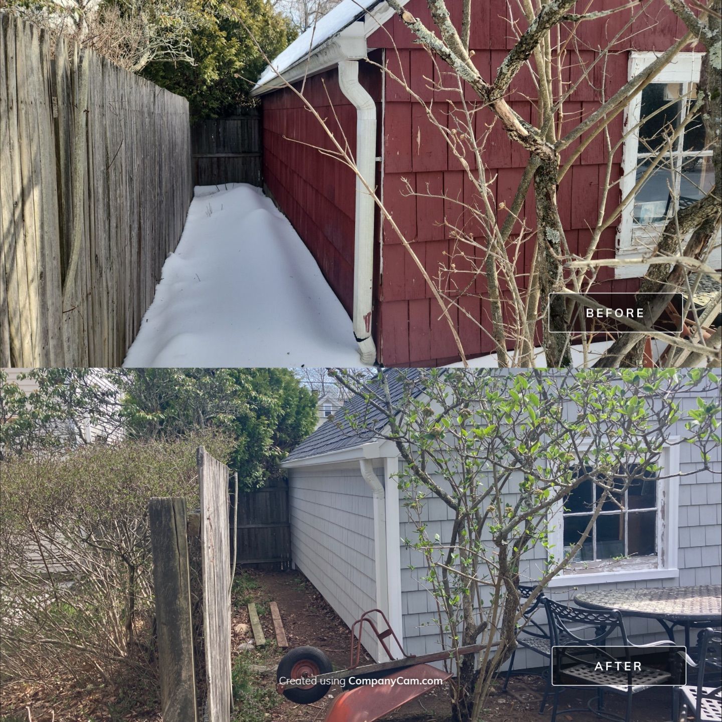 Siding transformation with Cert. Cedar Impressions D/7 Perfection Straight Bottom, Sterling Gray by DiGiorgi Roofing and Siding Inc