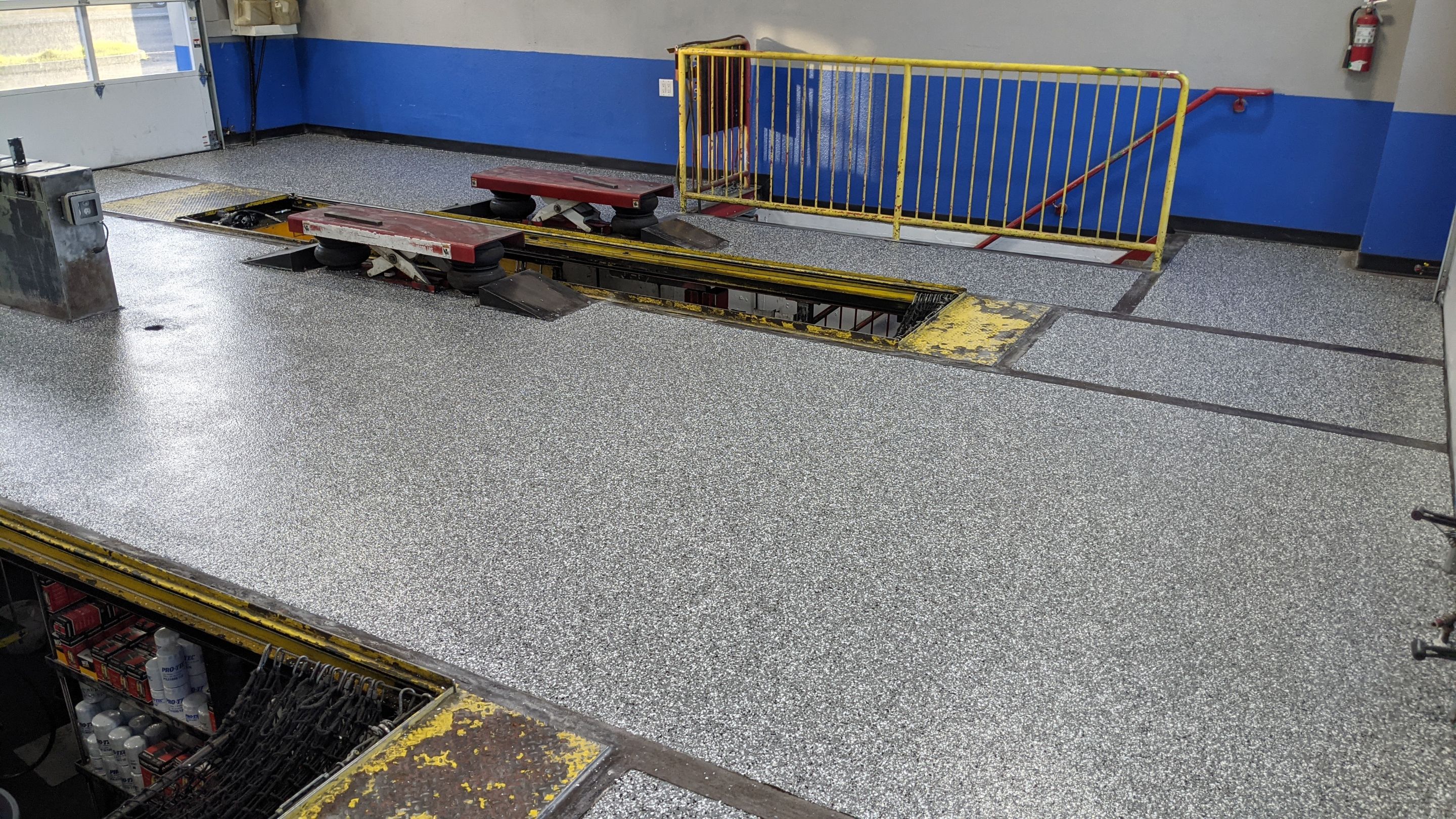 Commercial Floor Transformation using Slate Stone by Croc Coatings, LLC