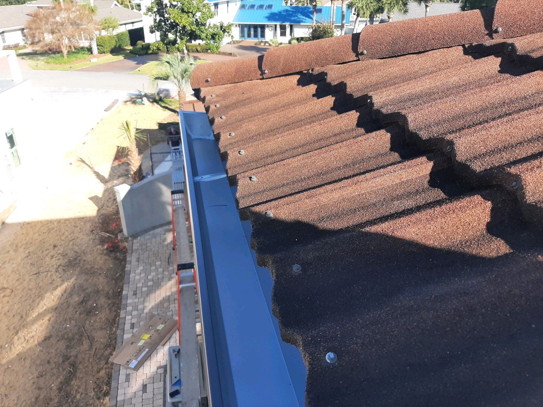 Gutter Installation using Royal Brown K-Style Gutters by Gutter Professors