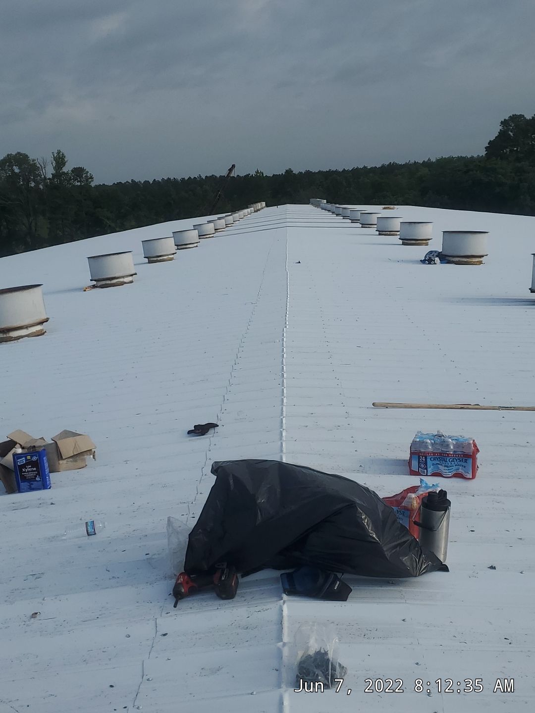 Commercial Roofing Installation using Aluminum Roofing panels by Hostetler Roofing