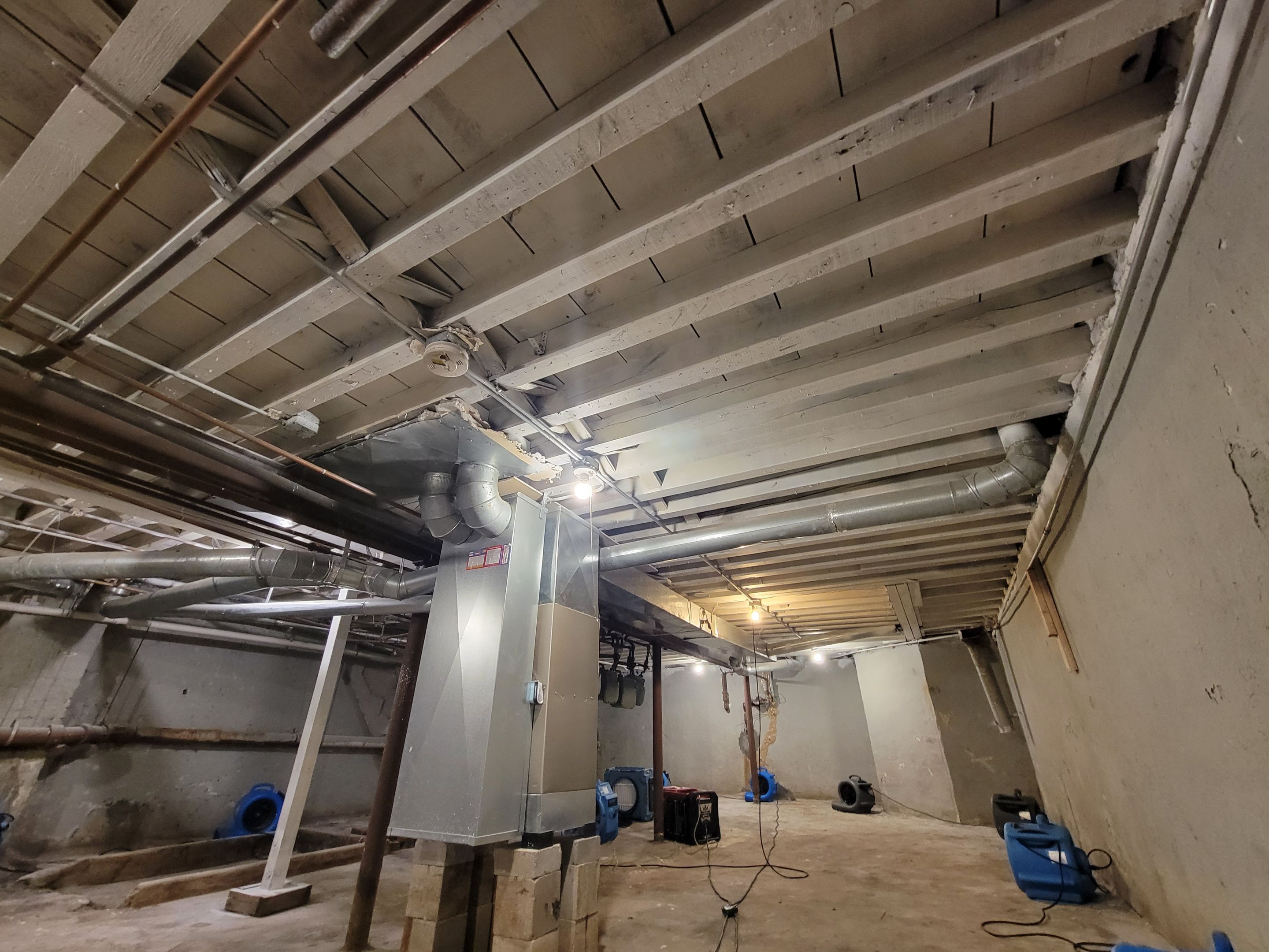 Overhead Sewage Pipe Burst by Chicagoland Water Medics