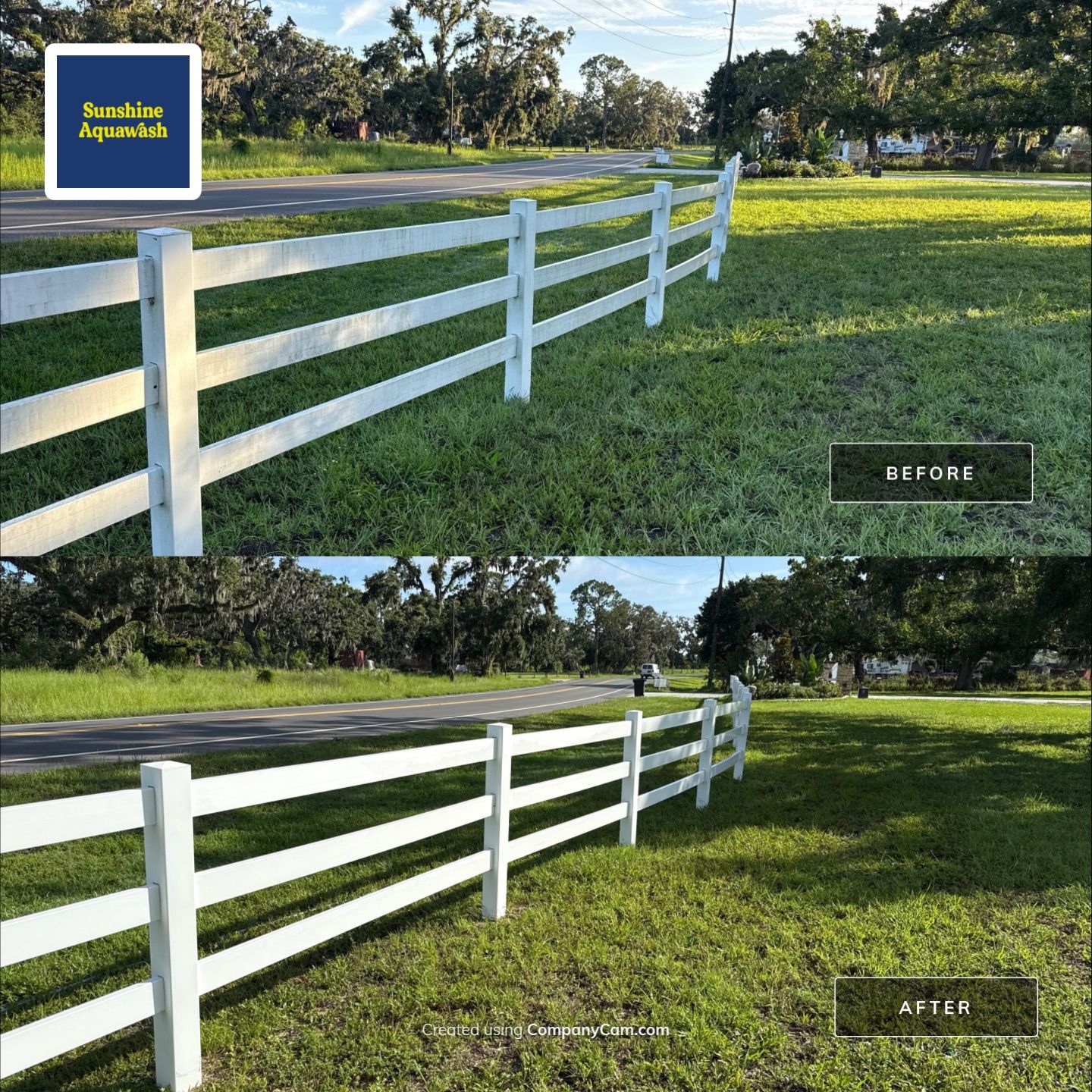 🐎 Vinyl Horse Fence, Entrance Cleaning + House Wash – Parrish, FL by Sunshine AquaWash