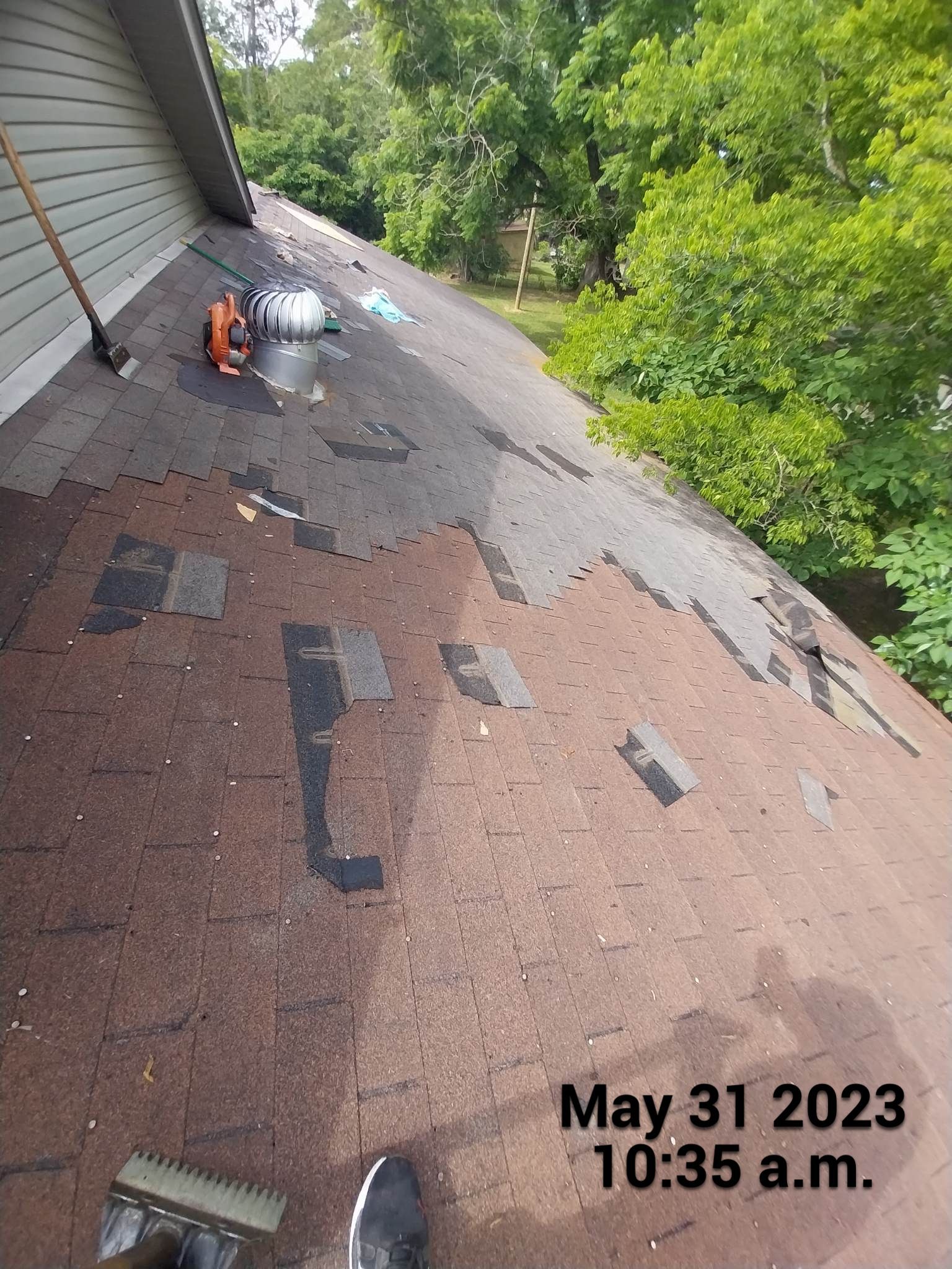 Storm Restoration Reroof: 25 Year 3-Tab Shingle by Hostetler Roofing