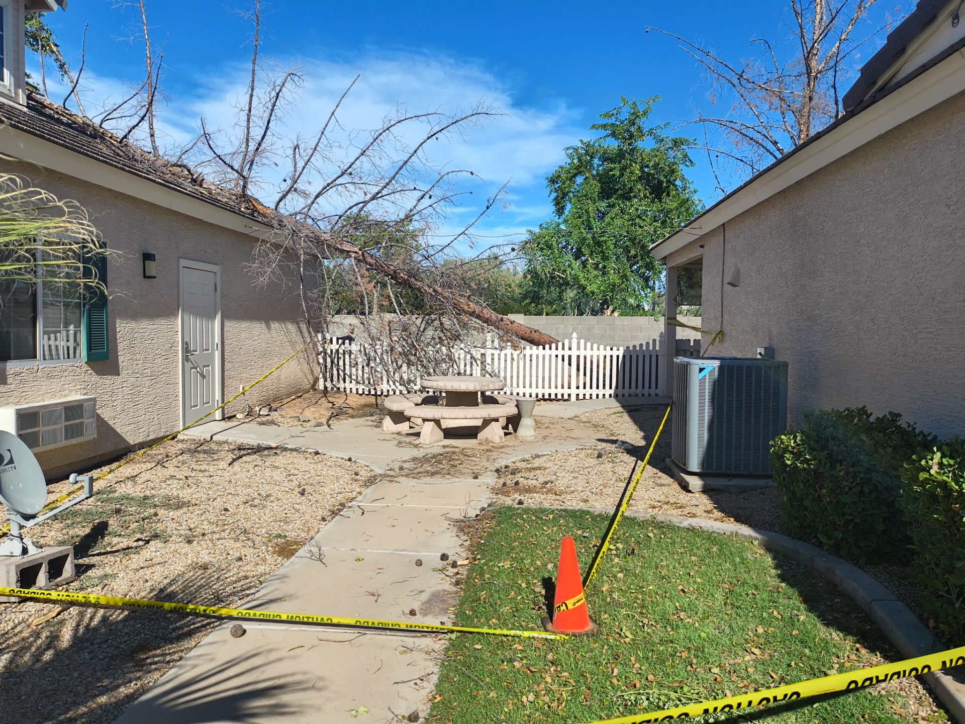 Monsoons storm blew tree down in Mesa, AZ by APM Builders LLC