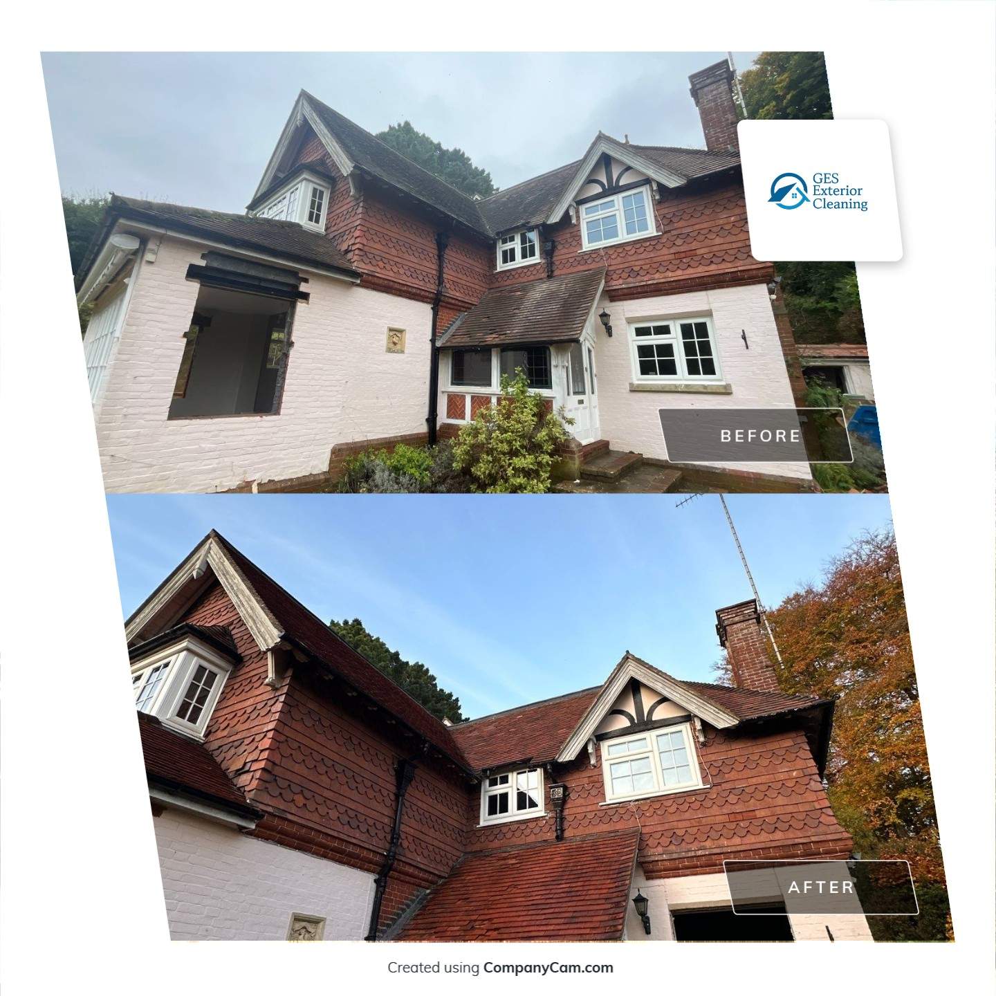 Roof Clean  - Moss Removal - Gutter Clean using Honda 15lpm Low Pressure Washing Machine by Ges Exterior Cleaning ltd