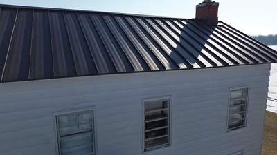 Mechanically Seamed Standing Seam Metal Roof in LaFontaine, Indiana Farmhouse Renovation