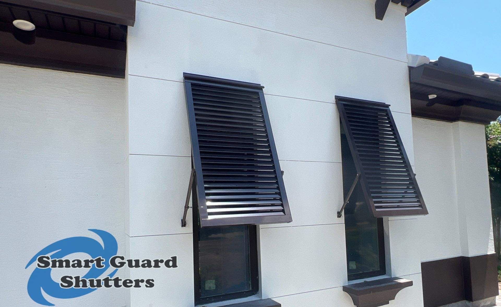 Decorative Bahamas in Grey Brown by Smart Guard Shutters