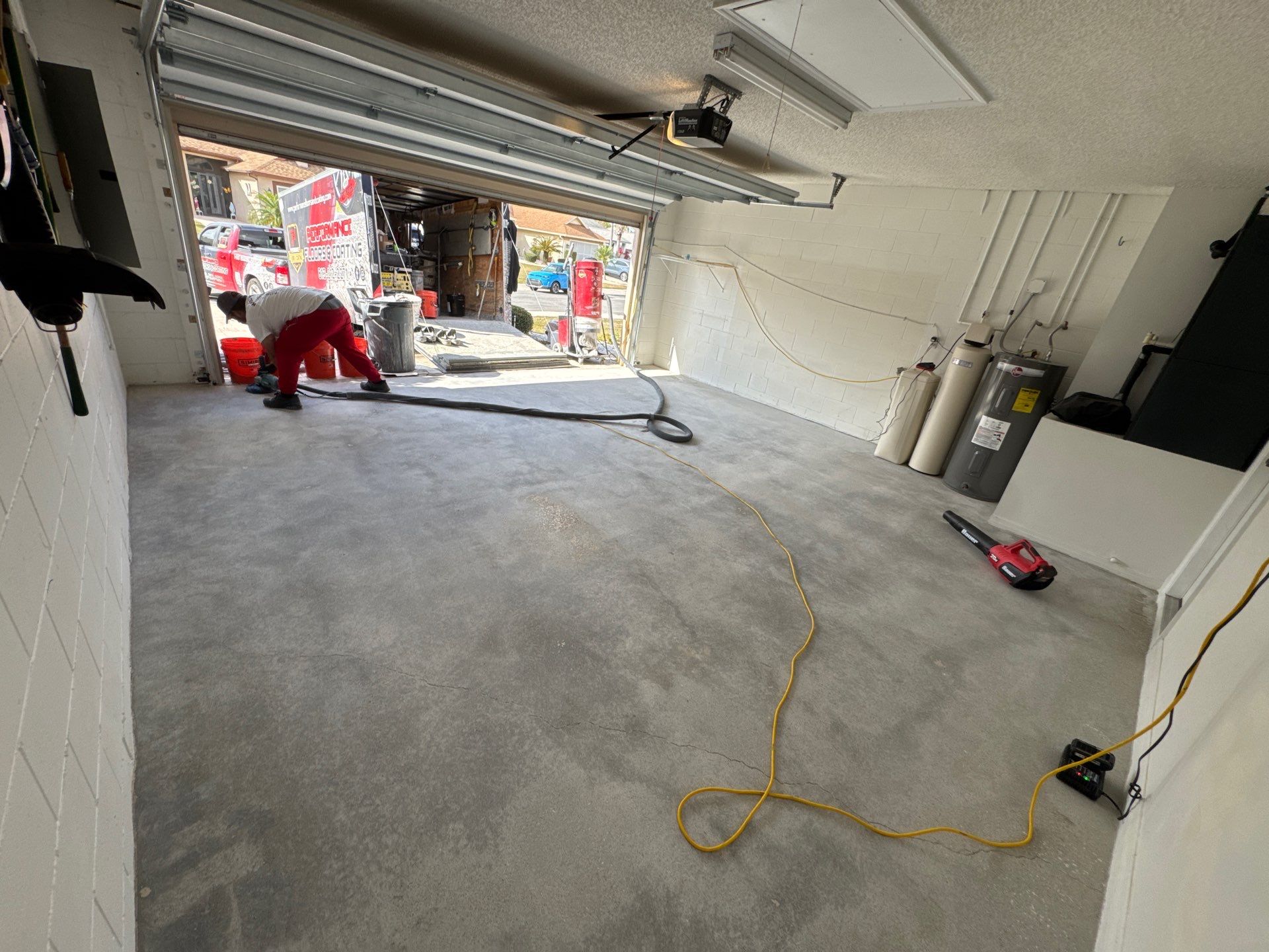 Shoreline Flake Garage with High-End Neutral Tones by Performance Floors & Coating