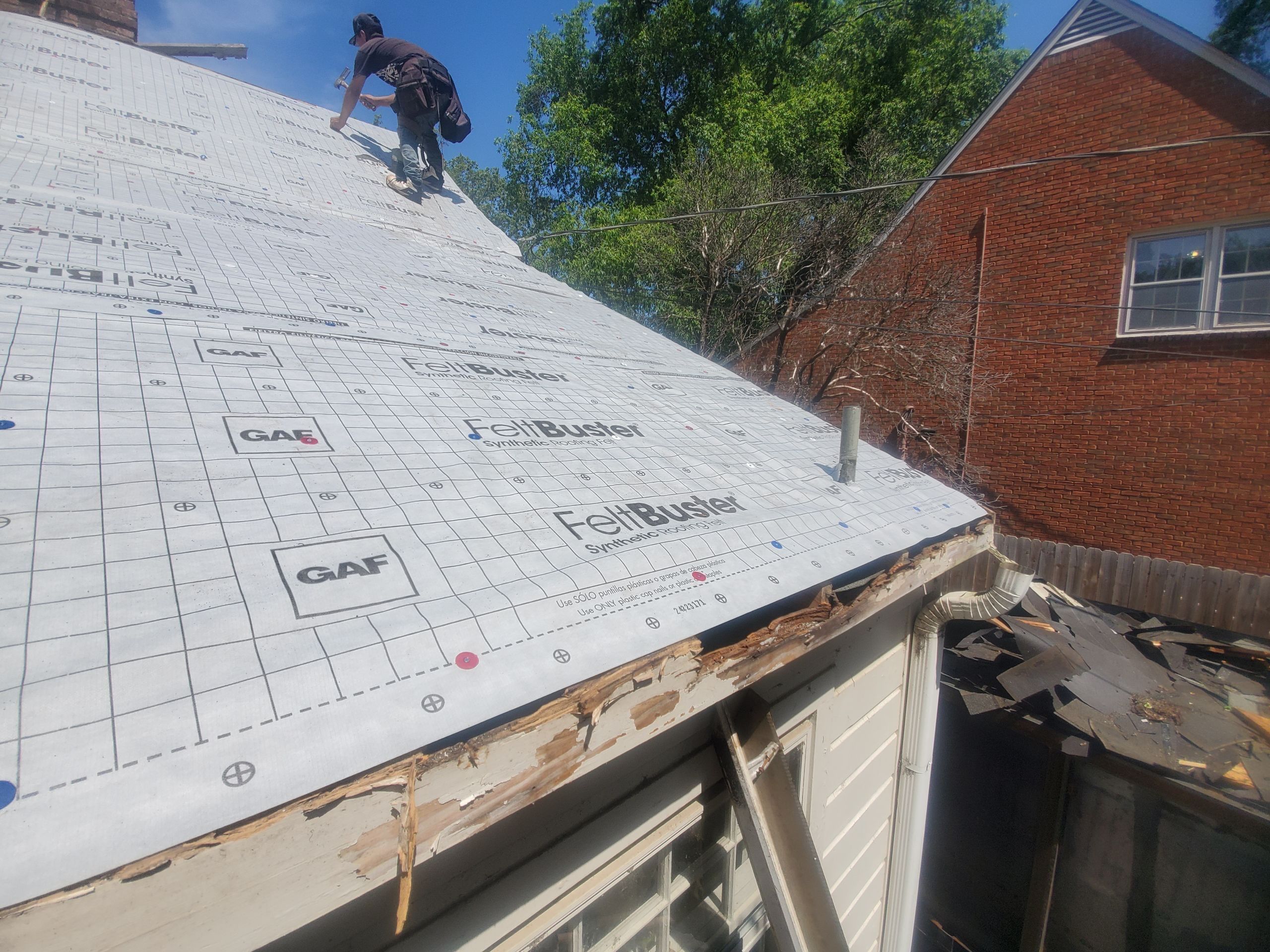 Full Roof Replacement with gutter upgrade after tree impact damage in East Memphis by Revival Roofing Services