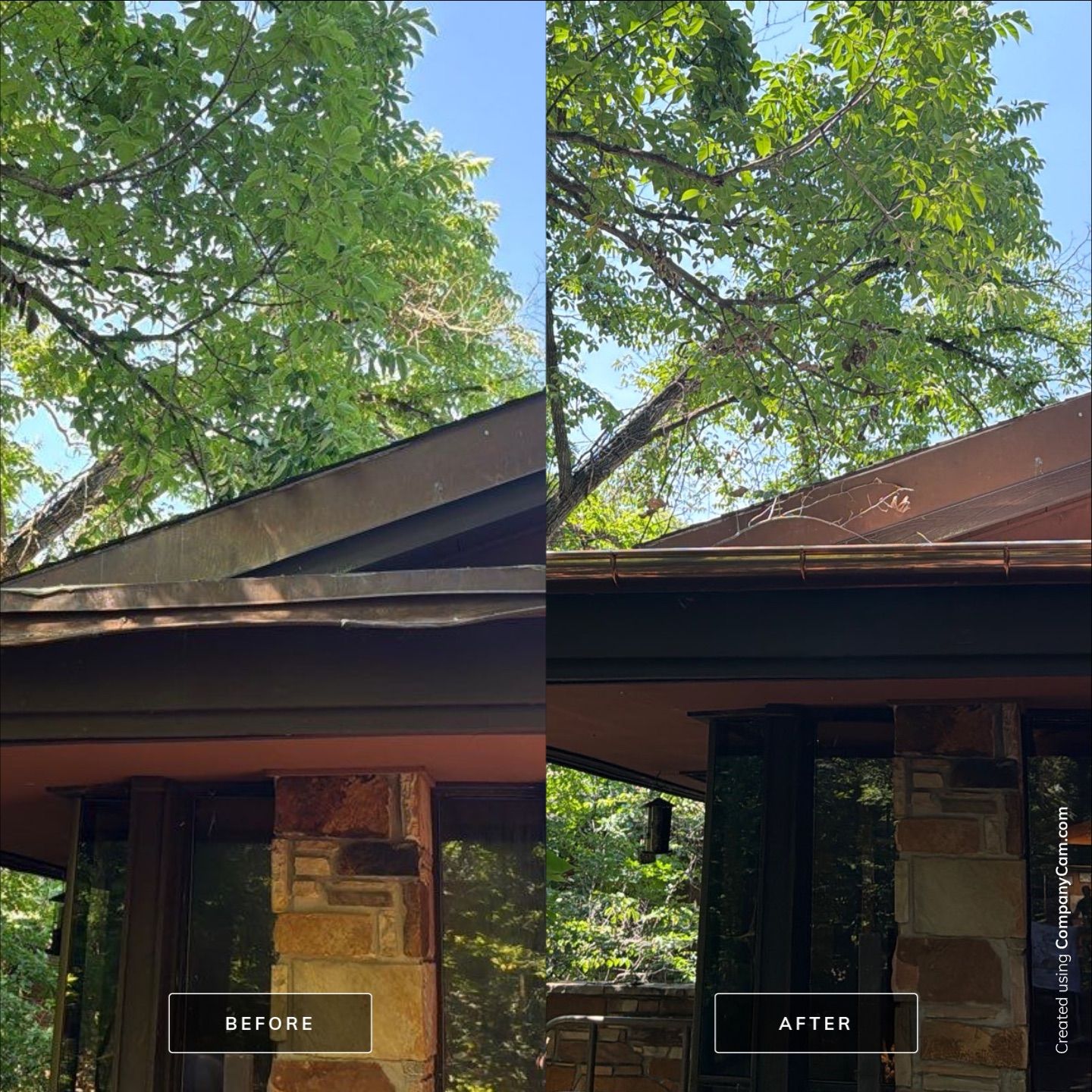 Copper Gutter Installation and Shingle Roof Replacement in Sulphur by BANA Roofing and Solar Supply