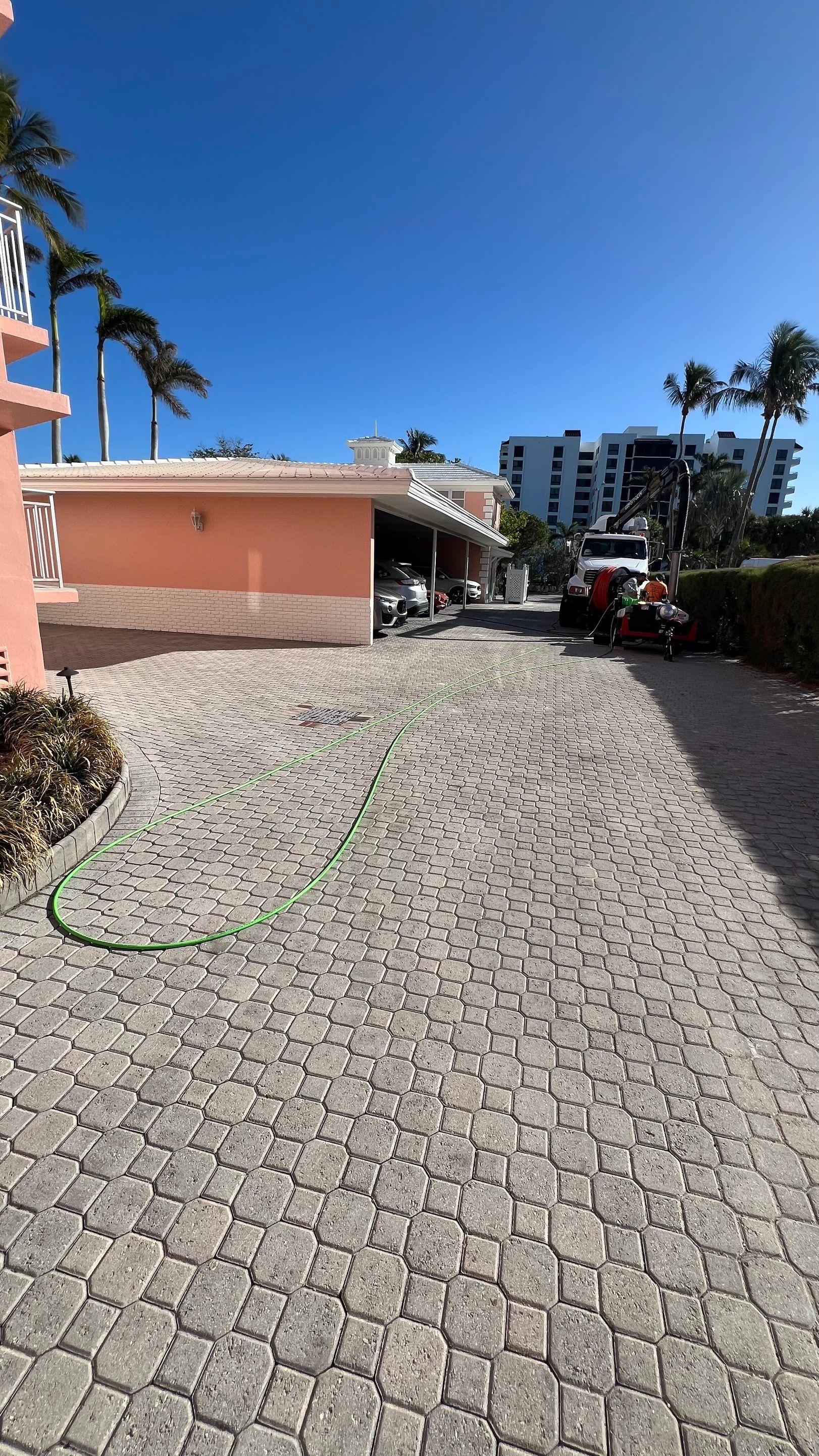 Catch Basin Cleaning After Hurricane Milton Naples Condo by APS Power & Water