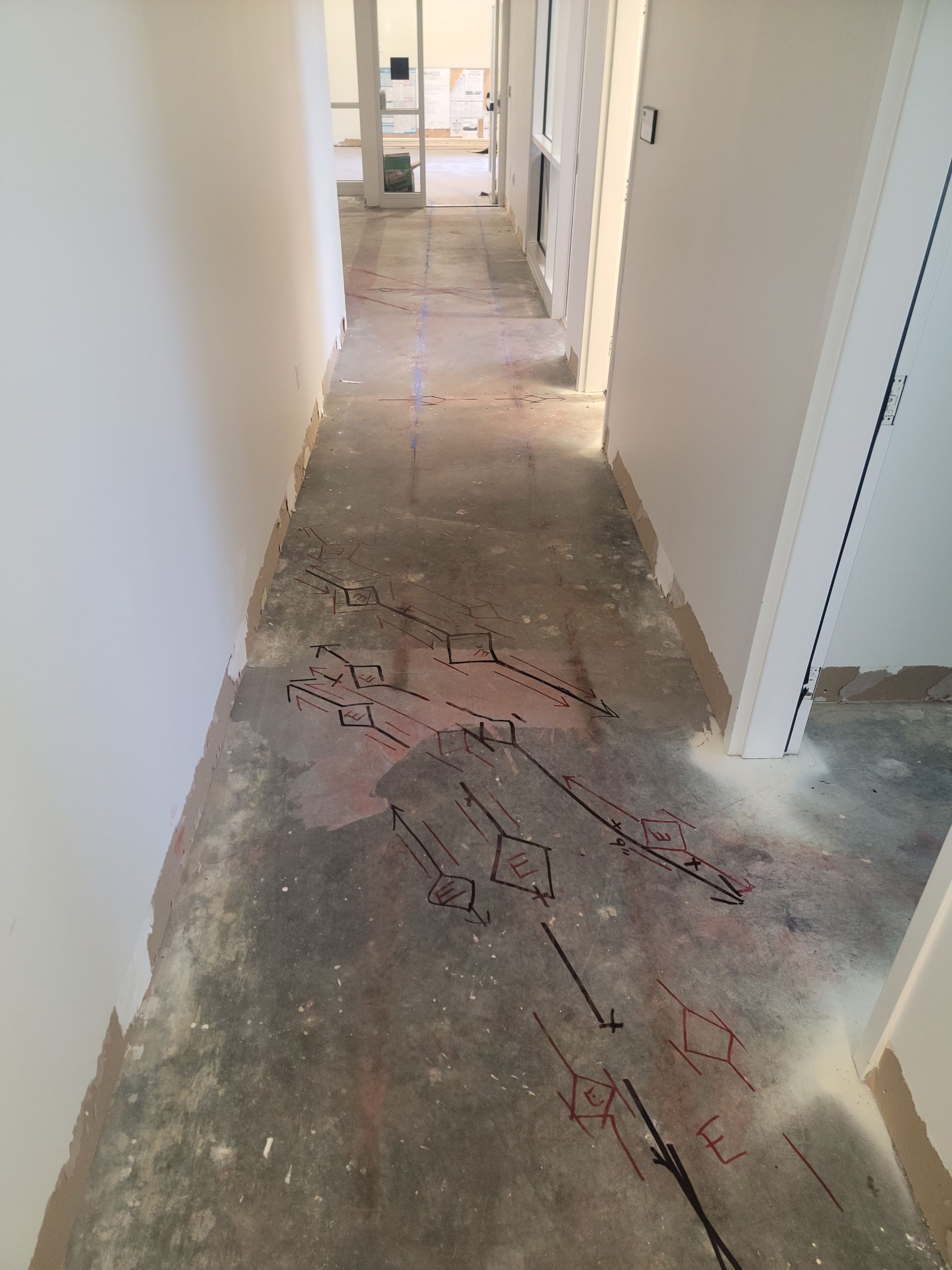 Concrete Scanning for new sewer line install by Alsip Locating Service, LLC