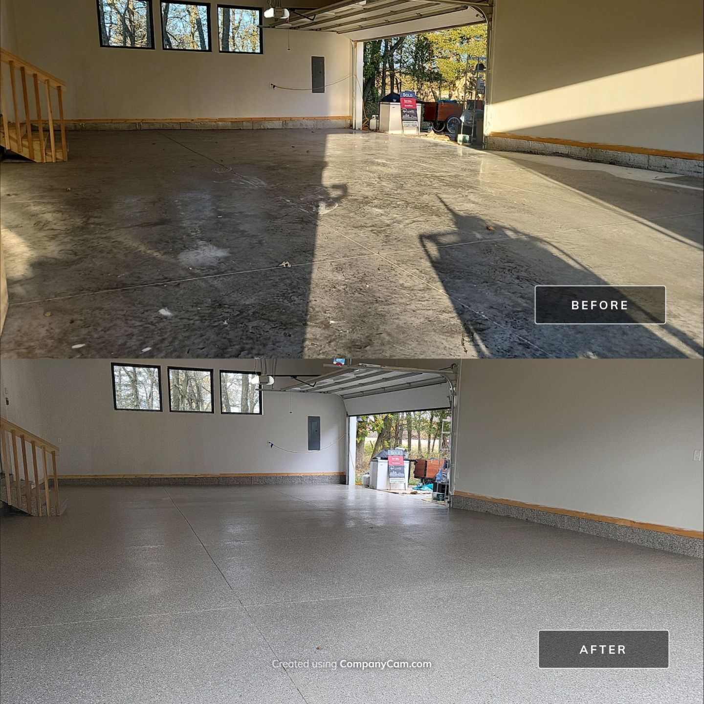 The Total Package: Floor, Stairs and Verticals! by Revival Concrete Coatings, LLC