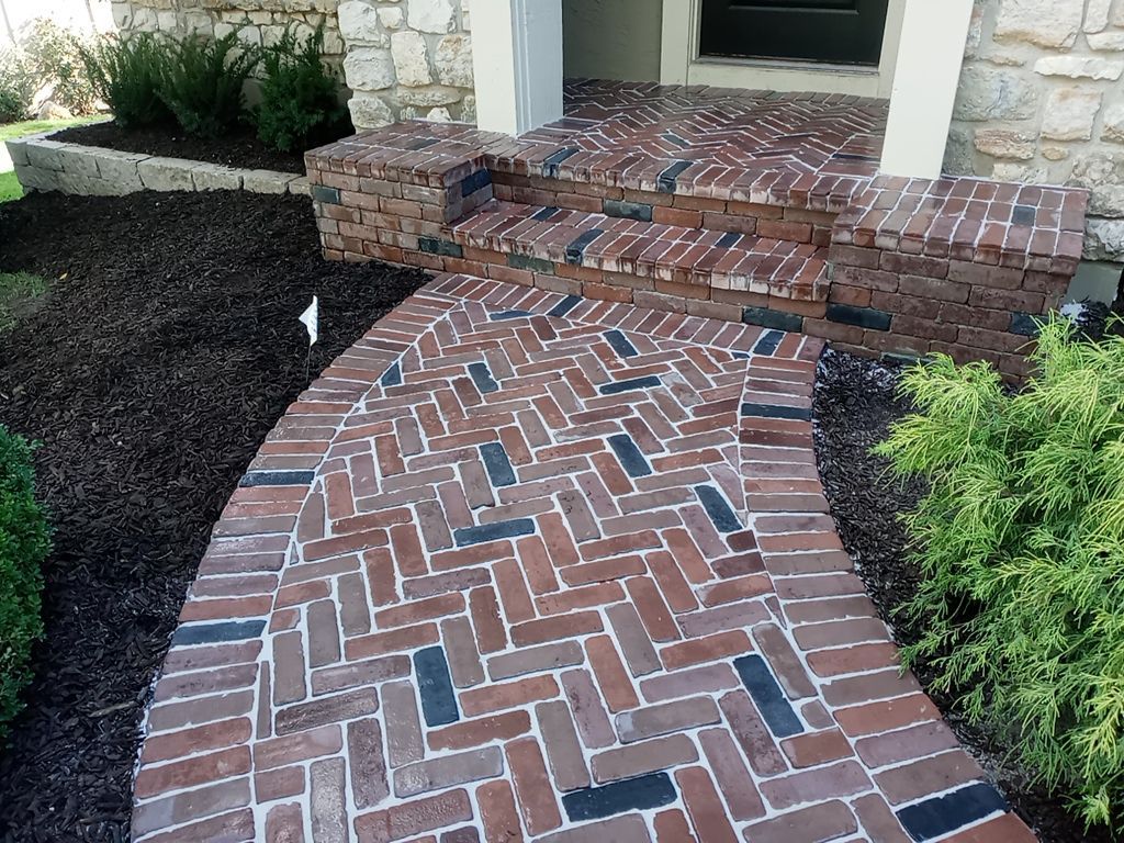 New Driveway and Sidewalk by LAND ESCAPES LLC
