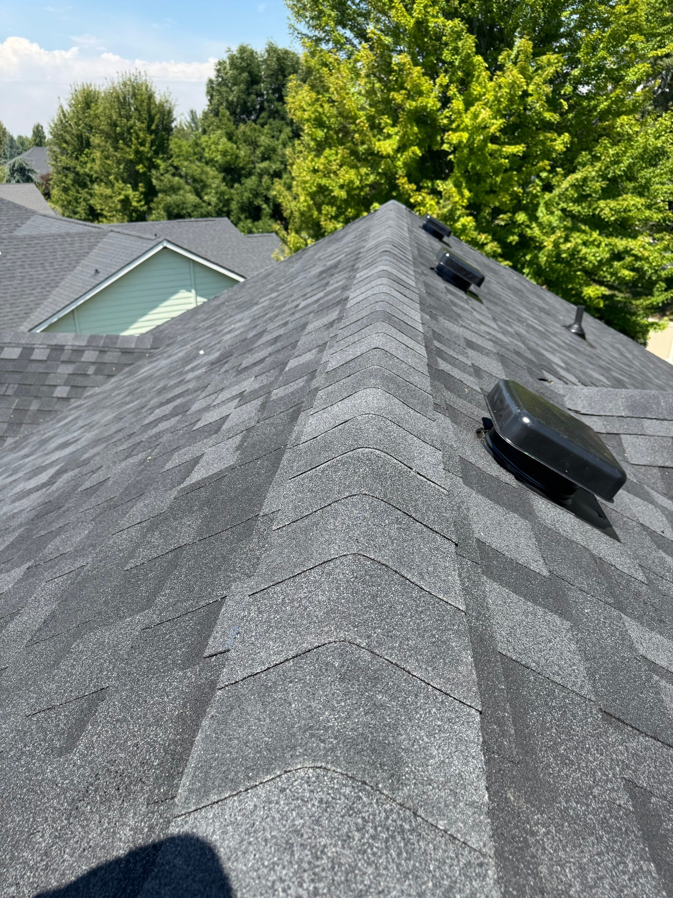Complete Residential Roof Replacement Featuring Gray Architectural Shingles in Meridian by Olive Roofing