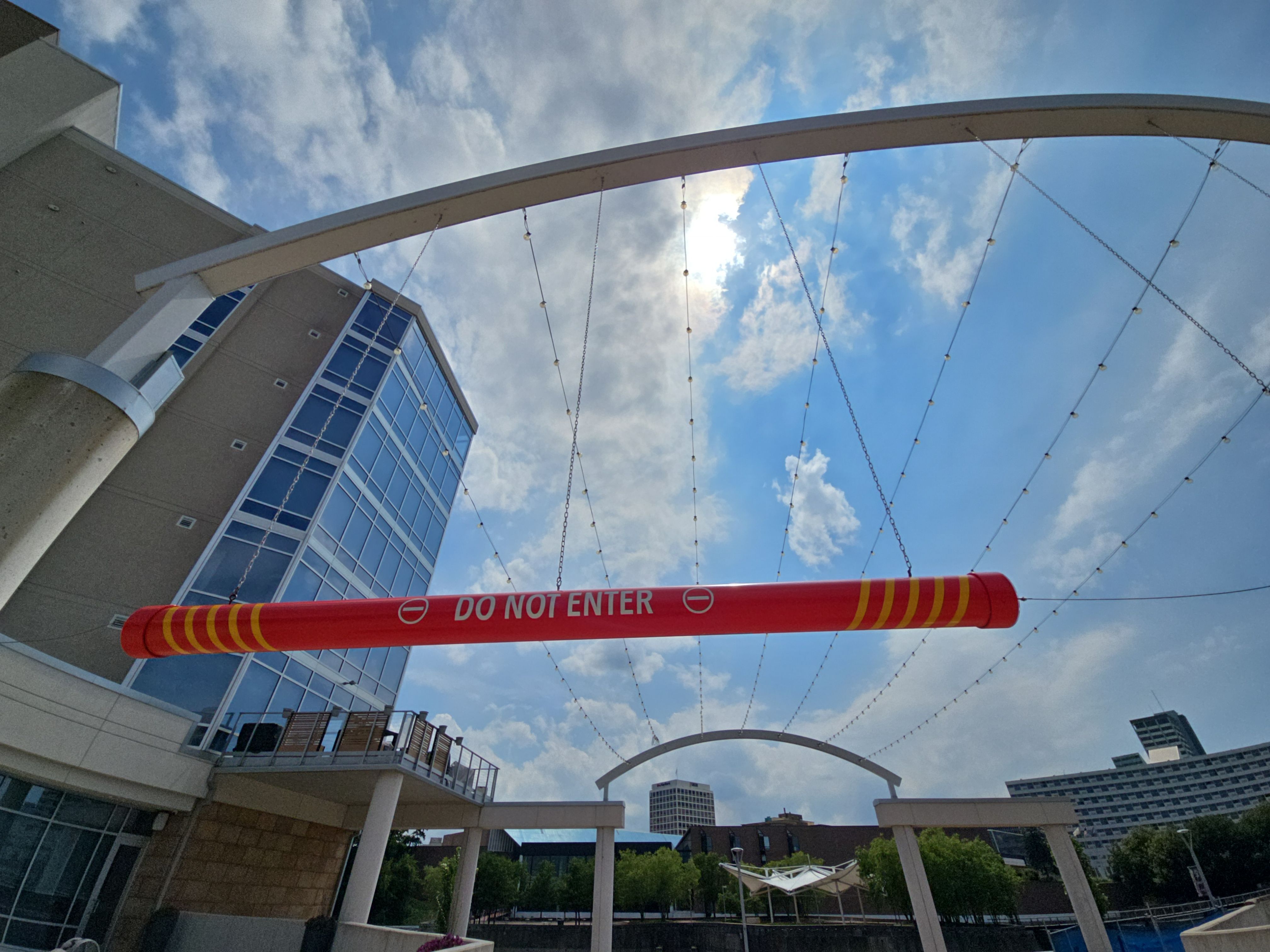 Parking Garage Height Clearance Tube Installation in South Bend by Hayes Design co