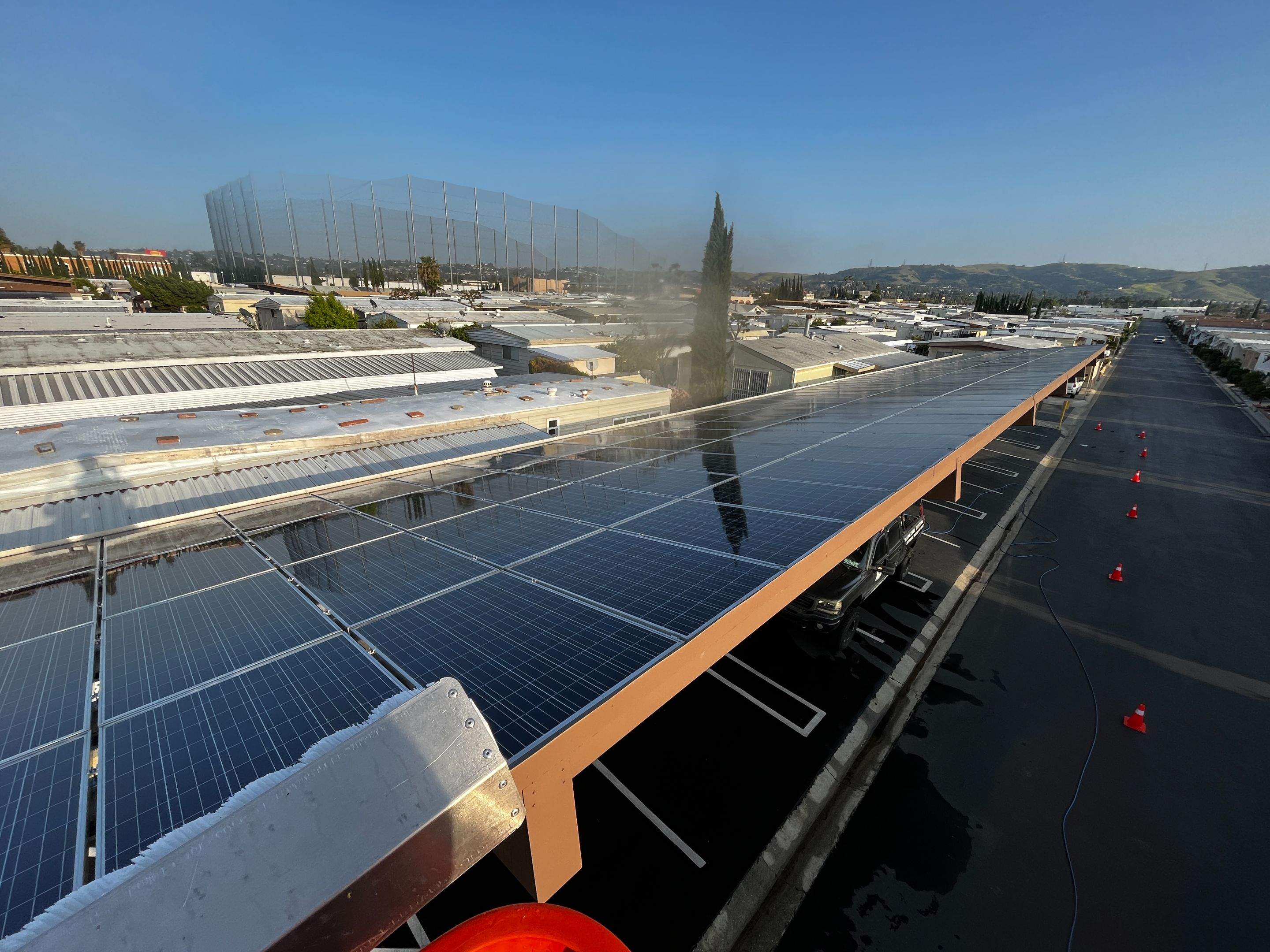 Carport Solar Panel Cleaning in Rowland Heights by Palm Coast Solar Cleaning