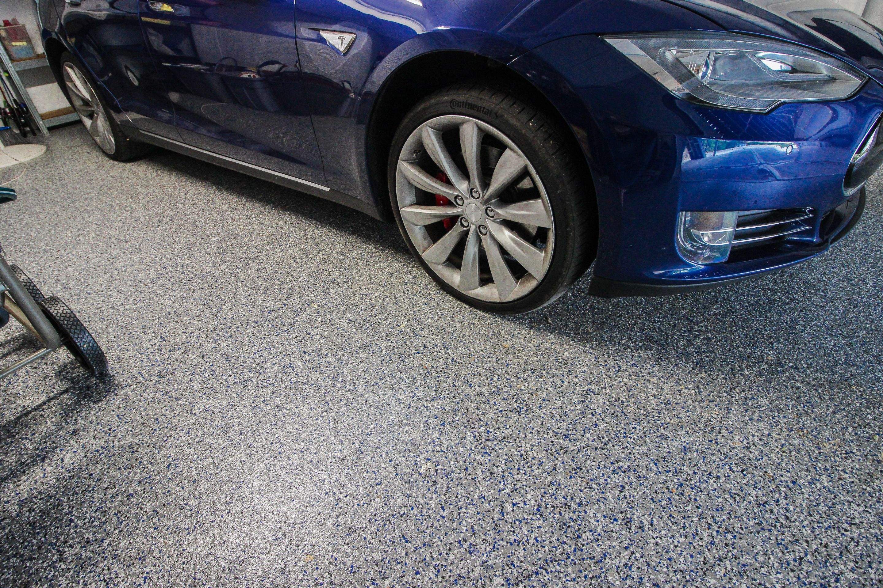 Garage Floor using Galaxy Blue by Your1DayFloor.com