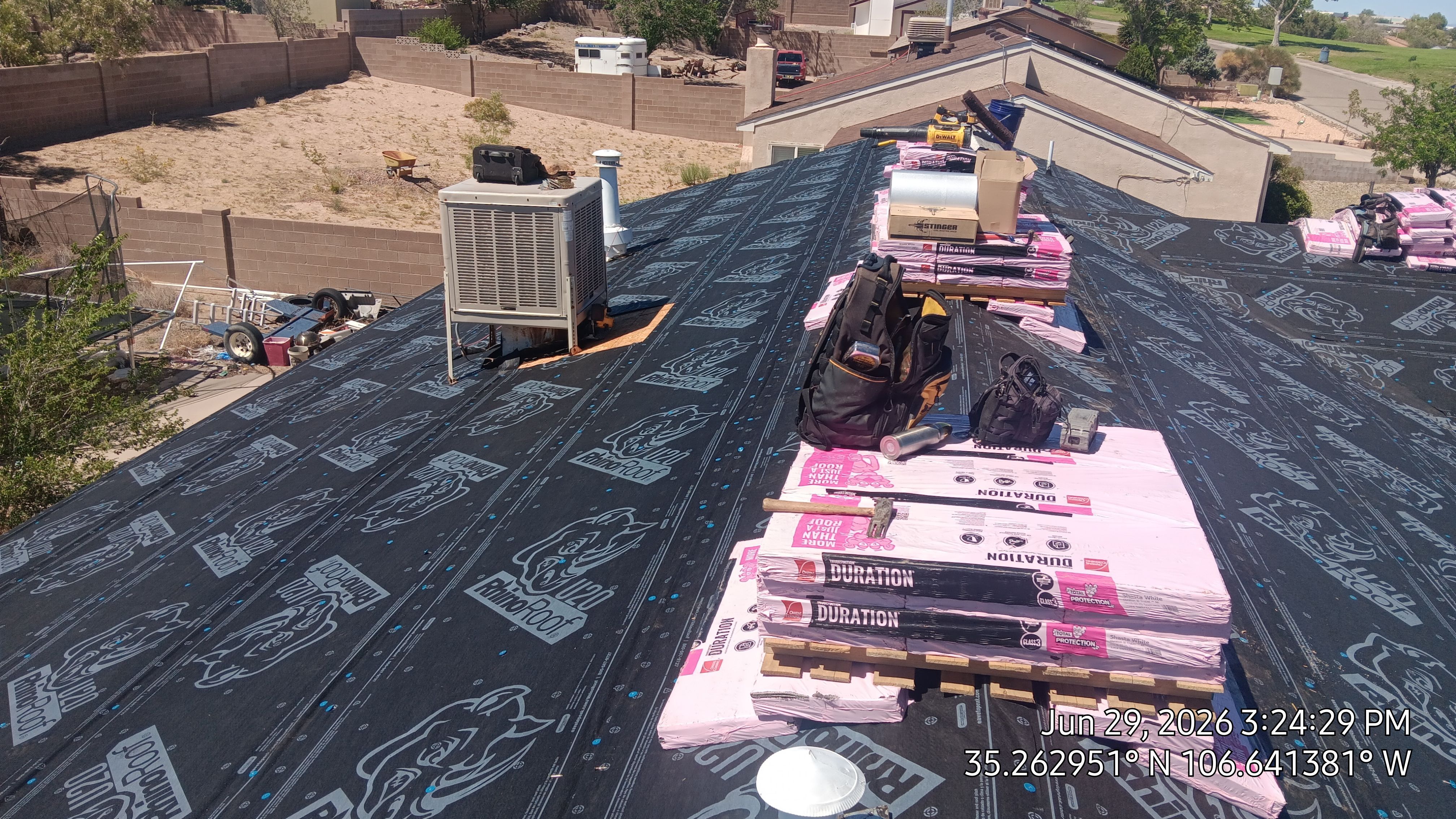 Owens Corning Shasta White Duration Shingle Roof Replacement and Decking Repair in Rio Rancho by Doyle Roof Masters Inc