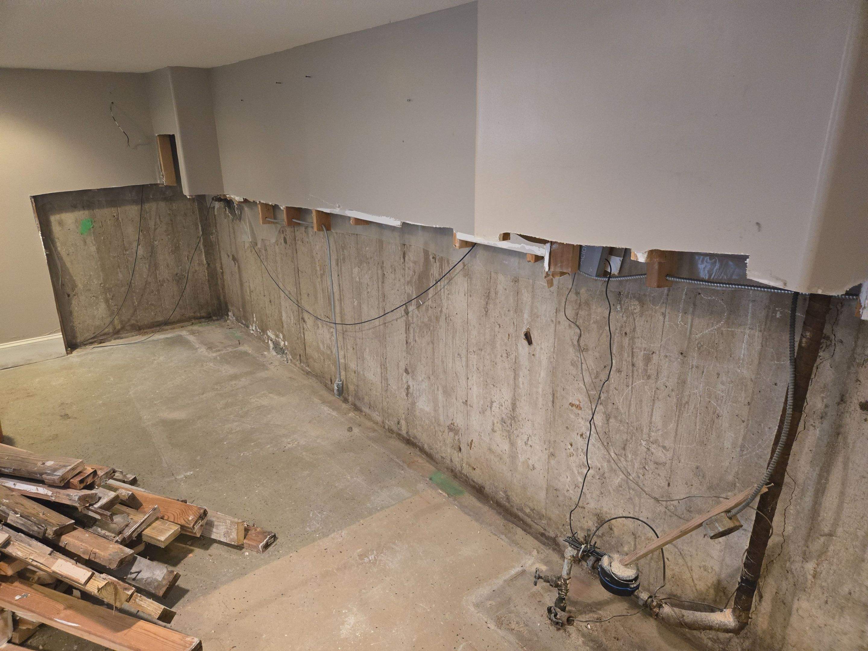 Interior Waterproofing using Drain Tile/White Cap by Allied Water Services