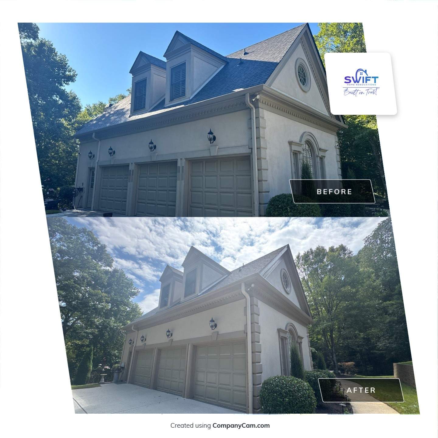Full Exterior Stucco Painting and Restoration in Roswell Georgia by Swift Home Renovations