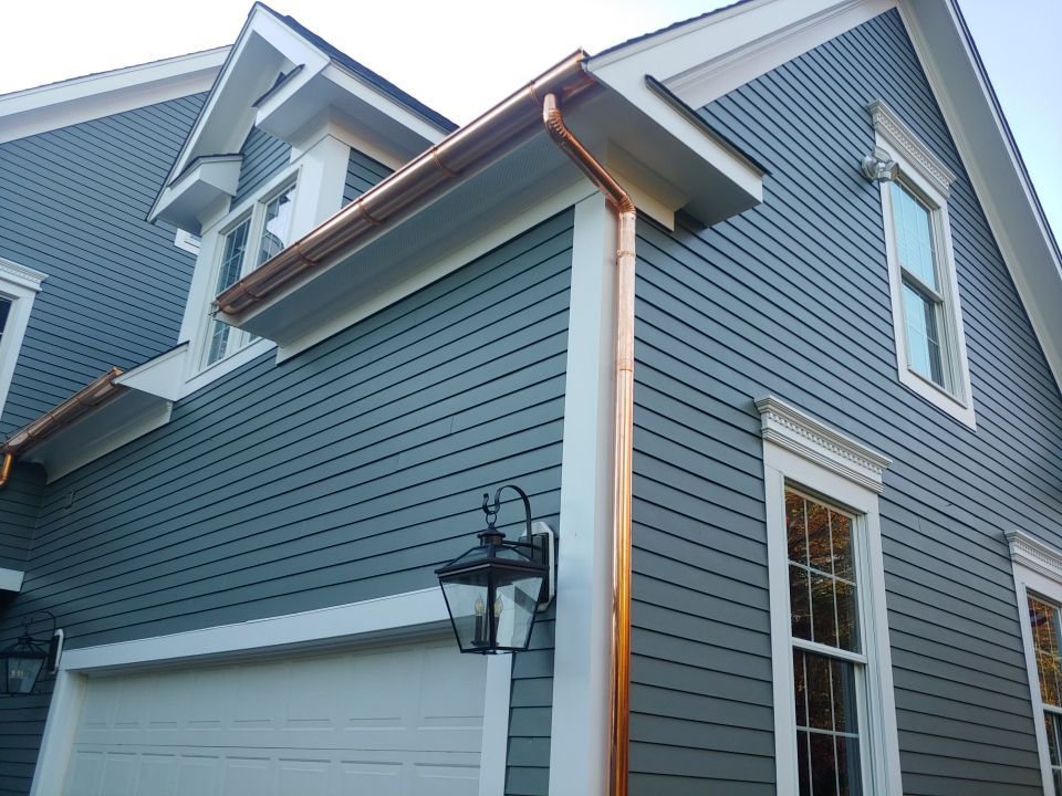 Rehoboth, MA Gutter Installation using 6" Half Round Copper Gutter by Gutter Pro Enterprises