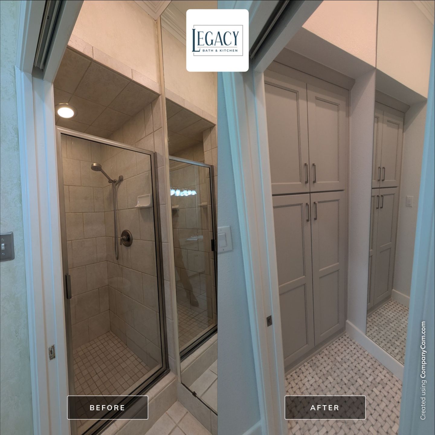 Walker Ranch Bathroom Remodel with Expanded Walk-In Shower and Custom Storage by Legacy Bath and Kitchen