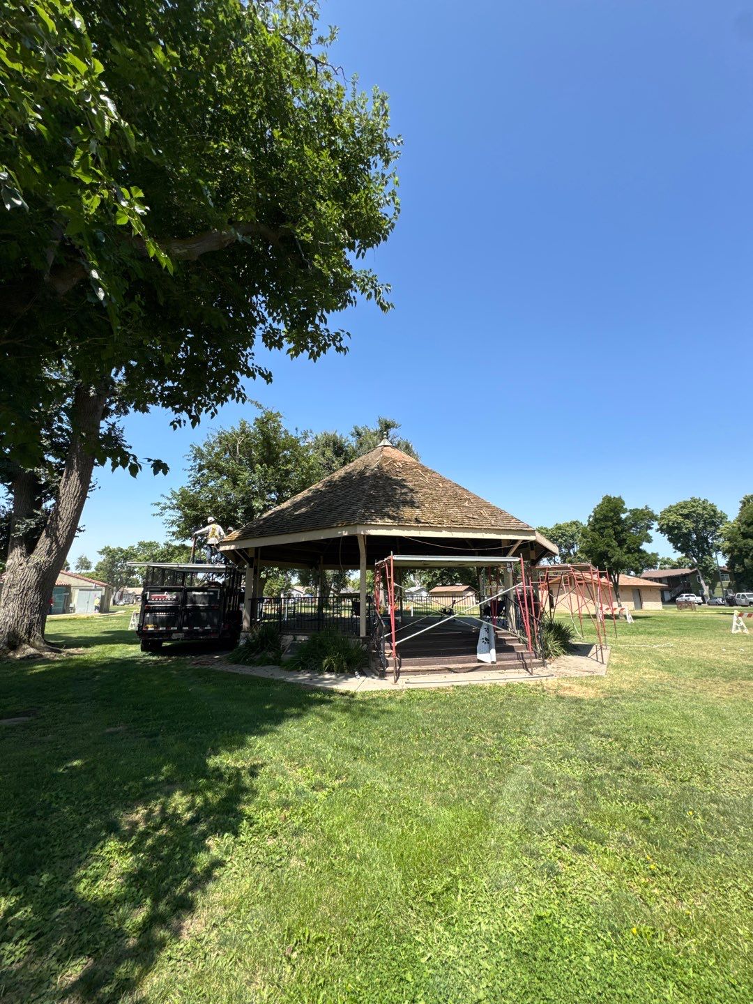 City of Gustine Gazebo project by Straight Edge Roofing Inc
