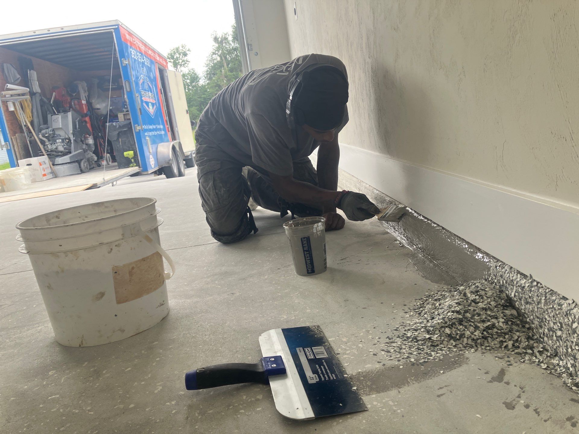 Garage Project in Slate Stone by Cross Creek Concrete Coatings