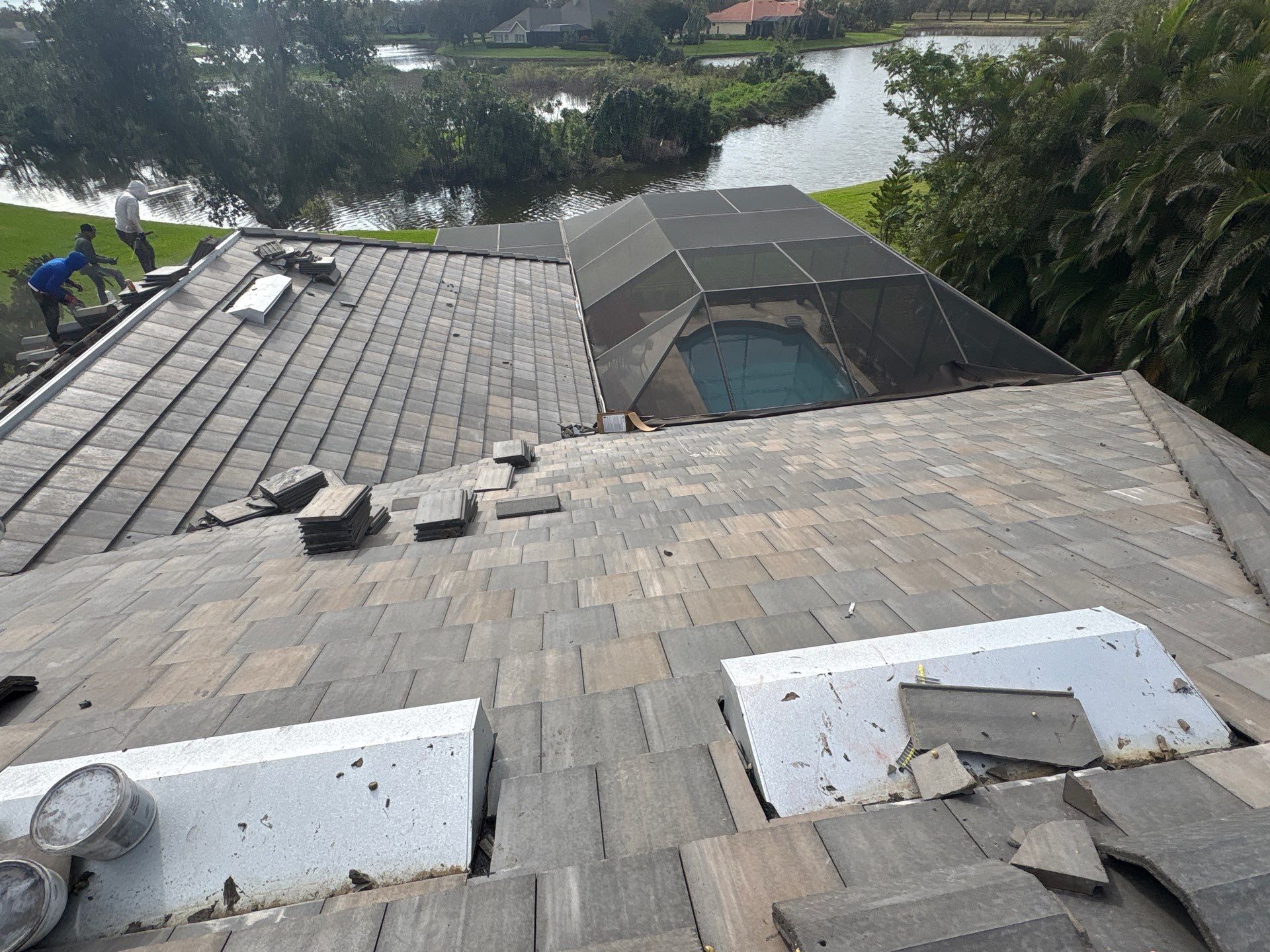Residential Roofing Installation using roofing tiles from Eagle Roofing Products! by Gopher Roofing