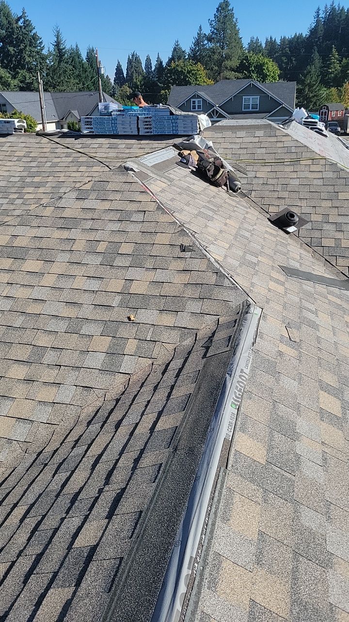 Residential Roofing Installation using IKO Dynasty (Color: Biscayne) by Orezona Building & Roofing Company, Inc.
