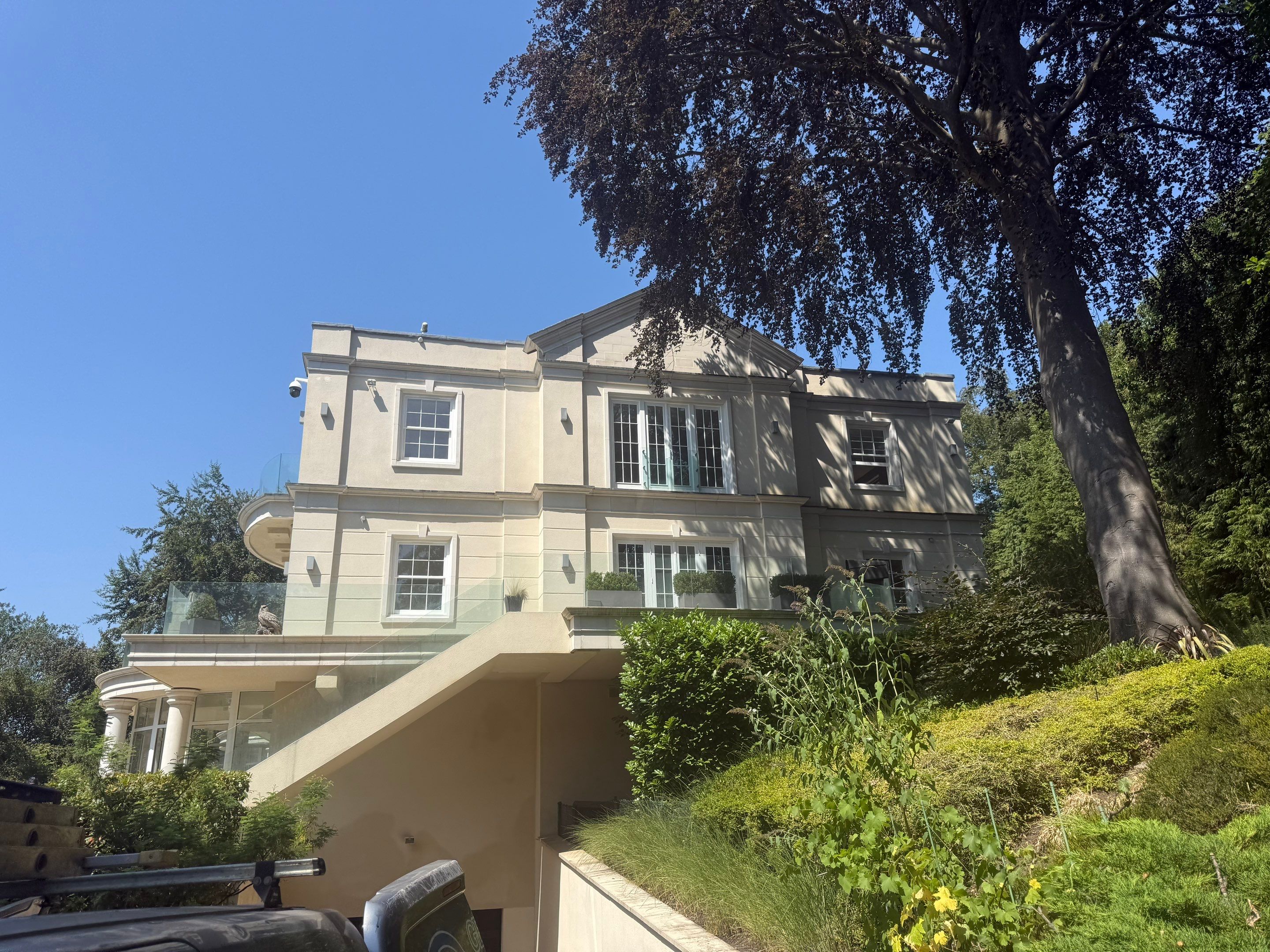 Full Exterior Cleaning of a Neoclassical Estate in Weybridge by Ges Exterior Cleaning ltd