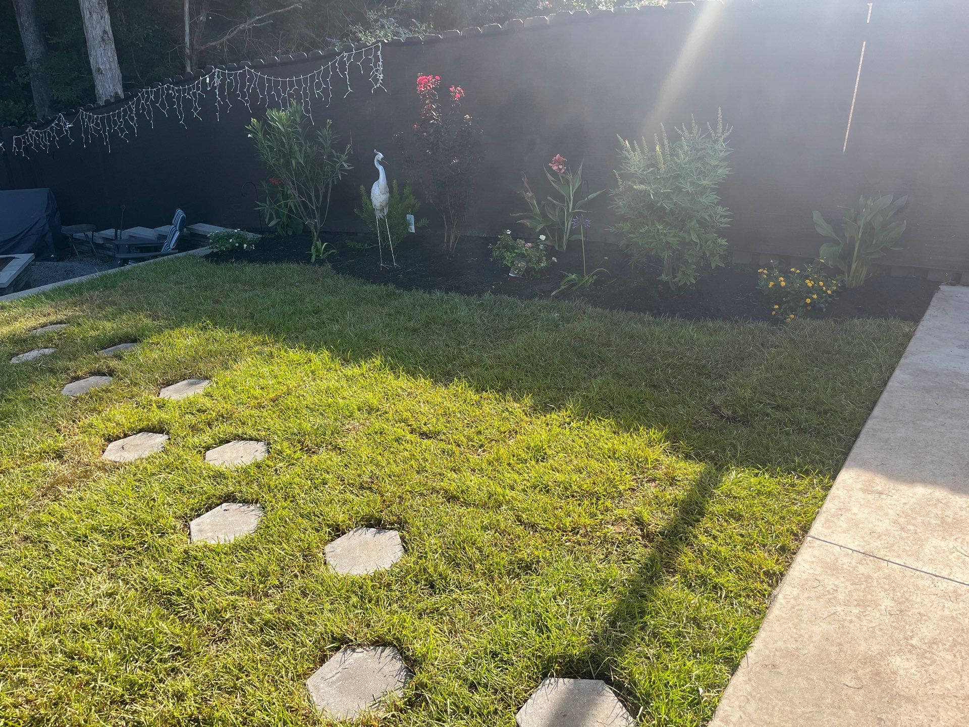 Backyard Sod and Flowerbed Installation in Summerville by Hudson Bros Lawn Care LLC