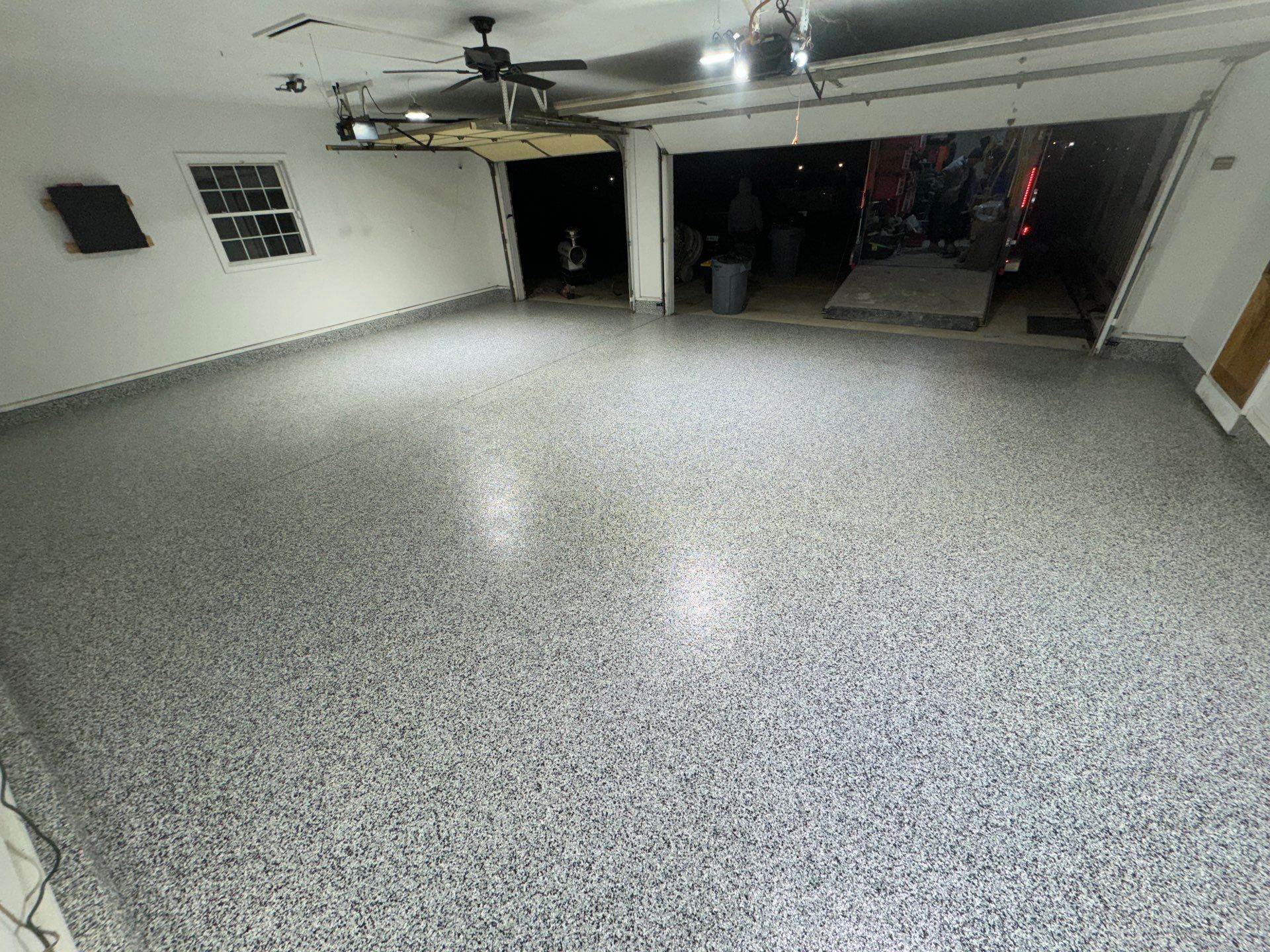 Domino Flake Garage Floor  by Level 10 Coatings