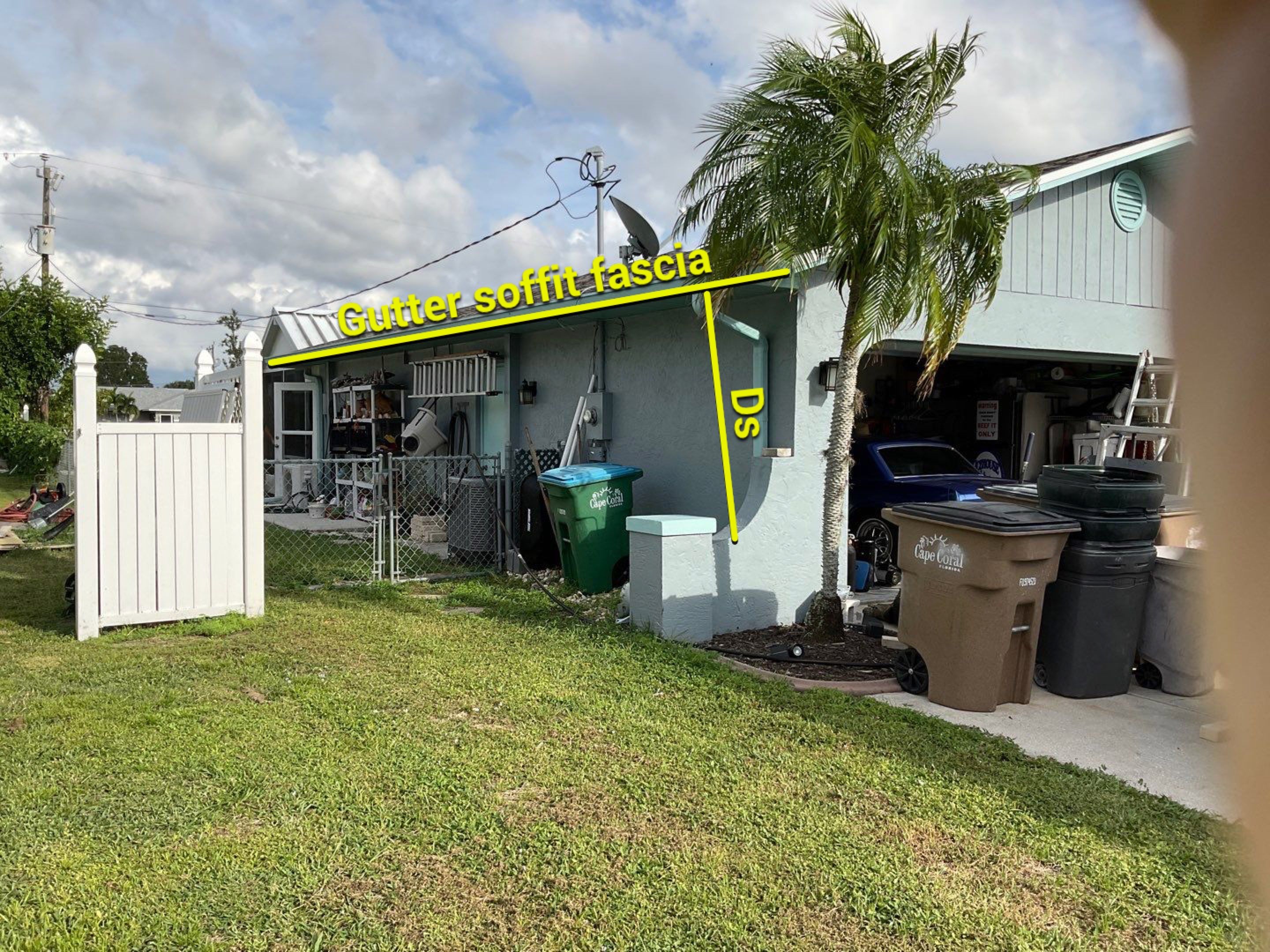 Soffit and Fascia Installation using White Vinyl Soffit in Cape Coral FL by Gutter Professors