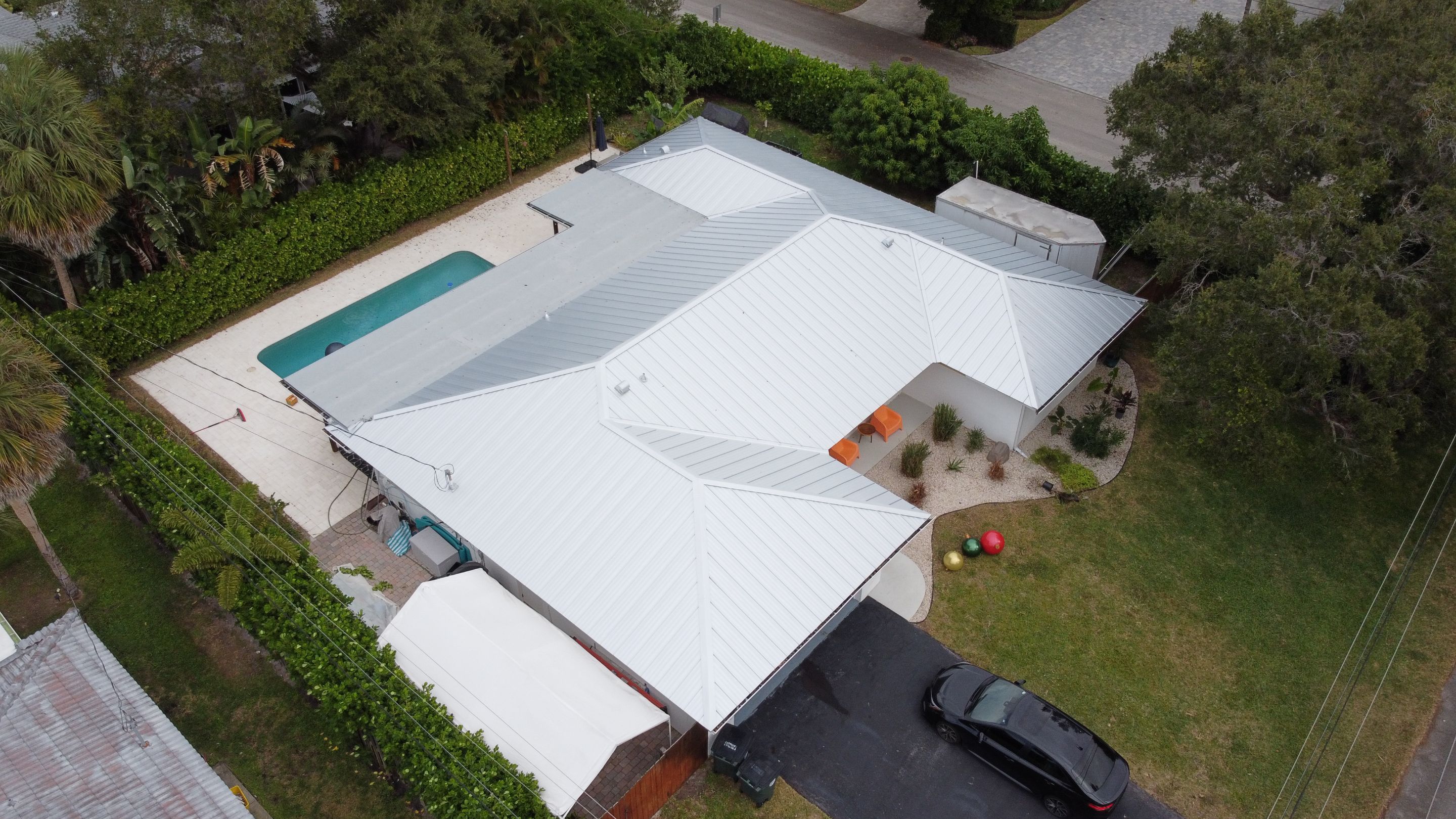 Residential Roofing Installation using 1" Nail strip metal roof by BLUES BROTHERS ROOFING