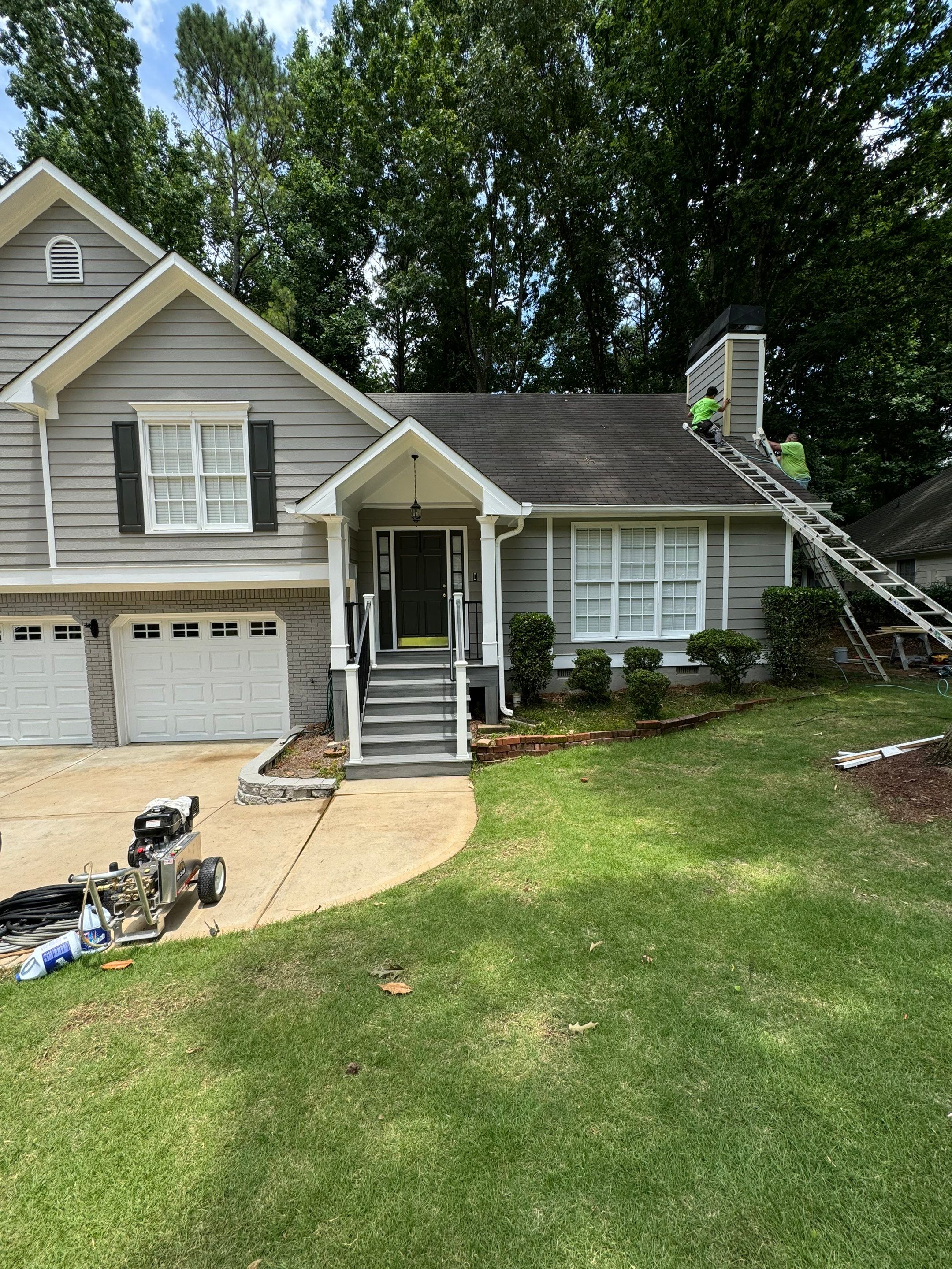 Exterior Painting and Chimney Siding Refresh in Woodstock, Georgia by Swift Home Renovations