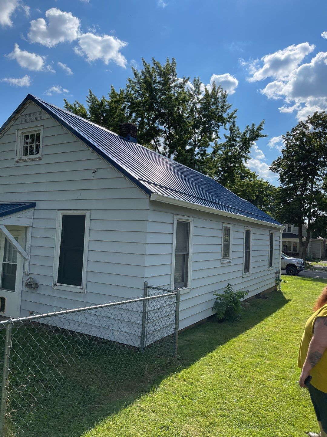 Bold Blue Exposed Fastener Metal Roof in Columbia City, Indiana by 4Ever Metal Roofing