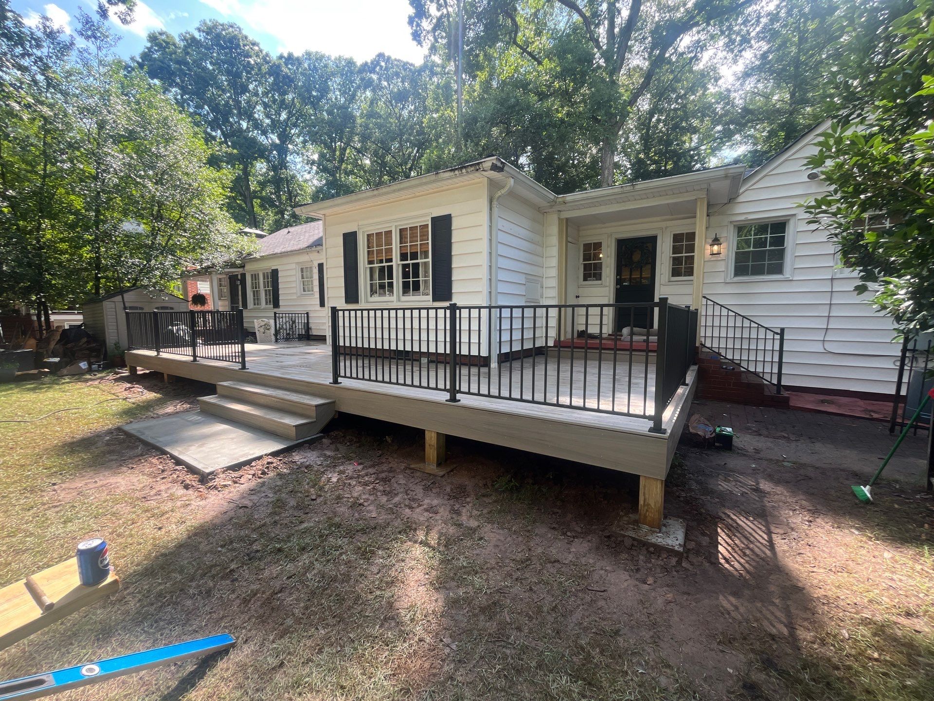 Atlanta, GA Deck Rebuild using Trex Enhance Natural Series and Steel Railing by Nelson Exteriors