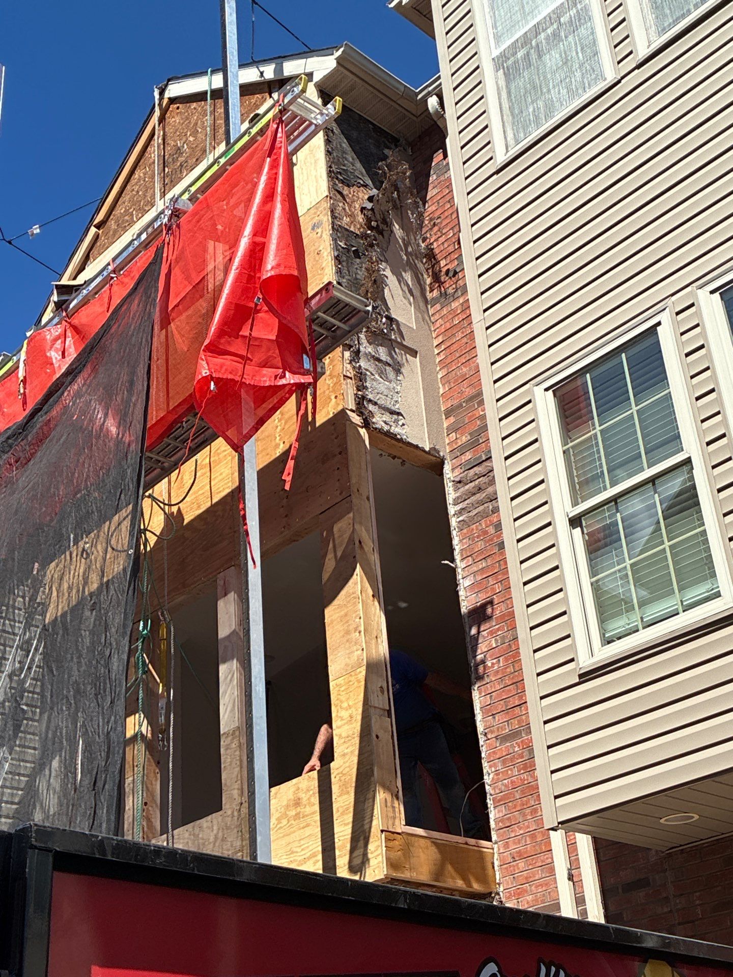 Stucco remediation and structural framing Project in Philadelphia, Pennsylvania by Philadelphia Quality Roofing