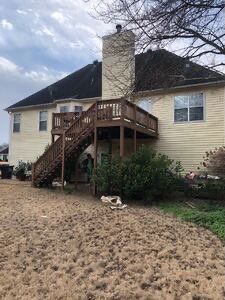 Elevated Wooden Deck Replacement and Under-Deck Ceiling in Cartersville by Swift Home Renovations