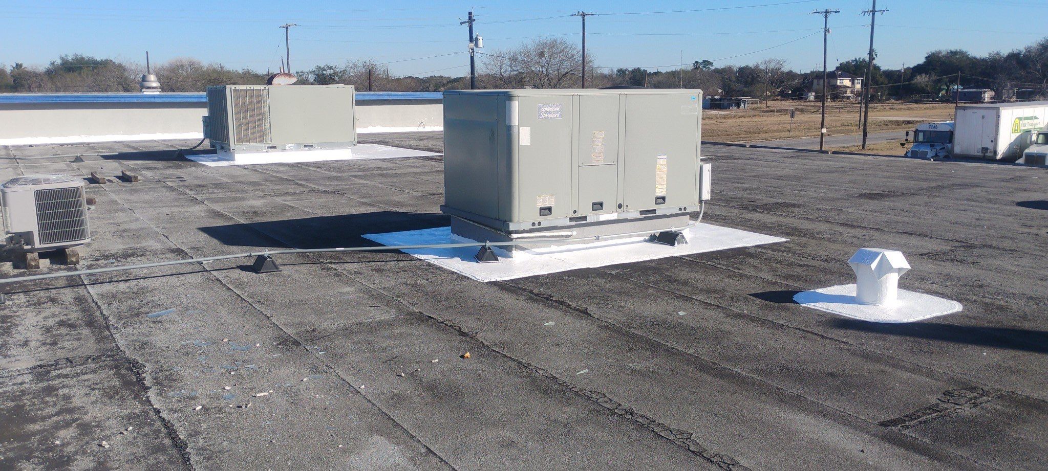 Commercial Silcone Roof Repair using Silcone Coating by Galvan Roofing and Construction