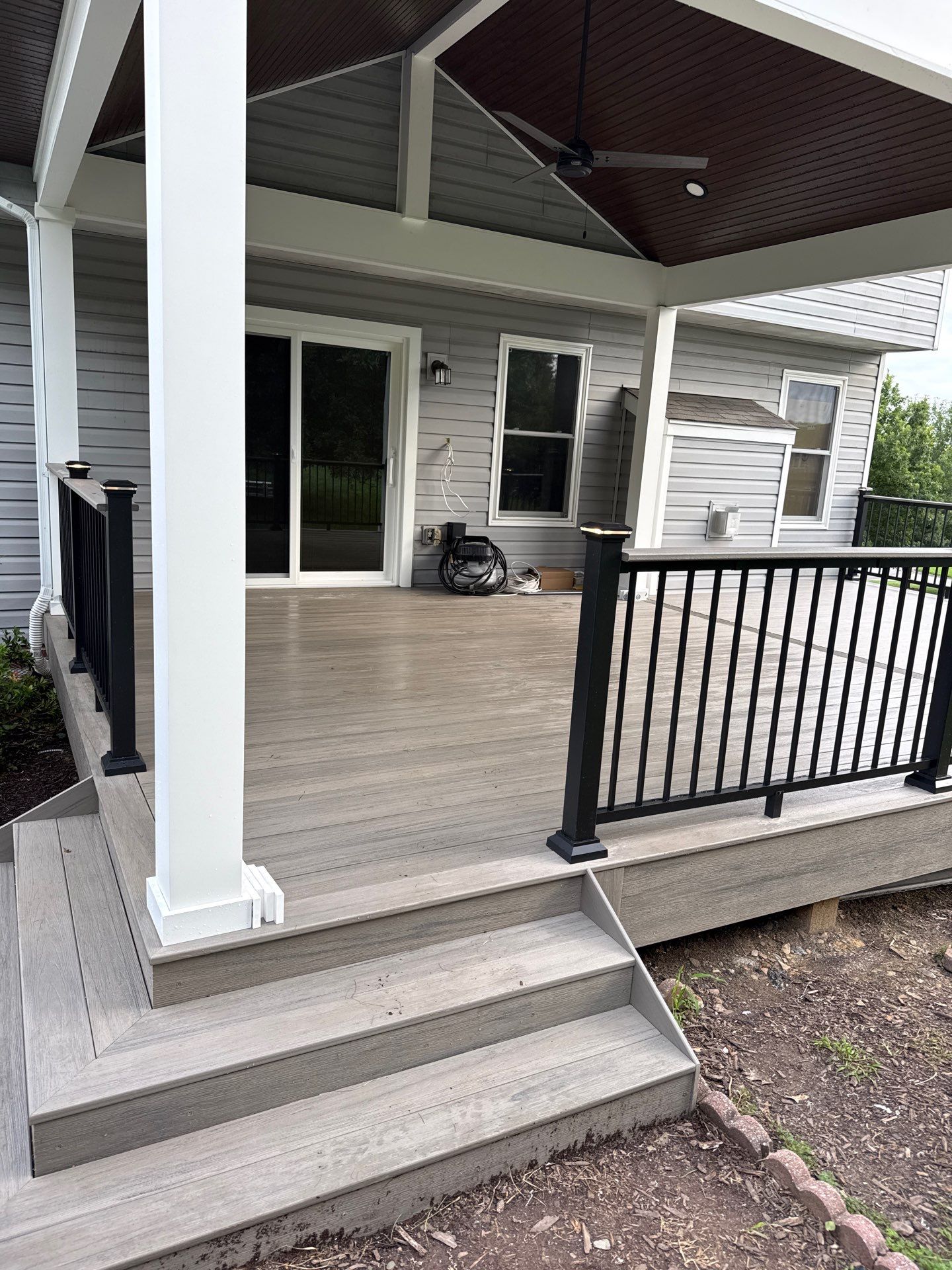 Custom Composite Deck Build with Gabled Roof in Jefferson Hills by Cousins Roofing Siding & Decks