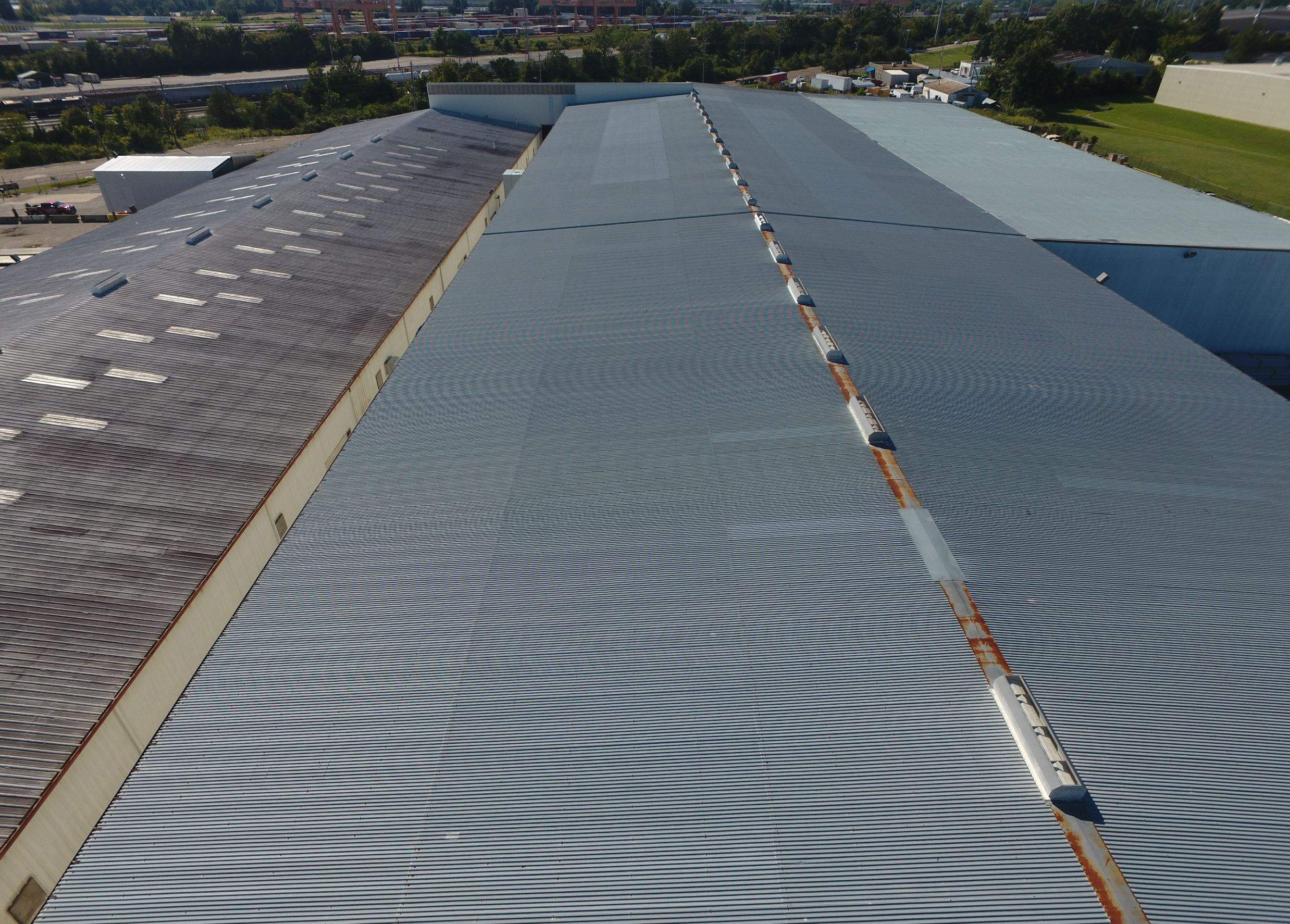 Commercial Metal Restoration System using Aldocoat Coatings by Hostetler Roofing