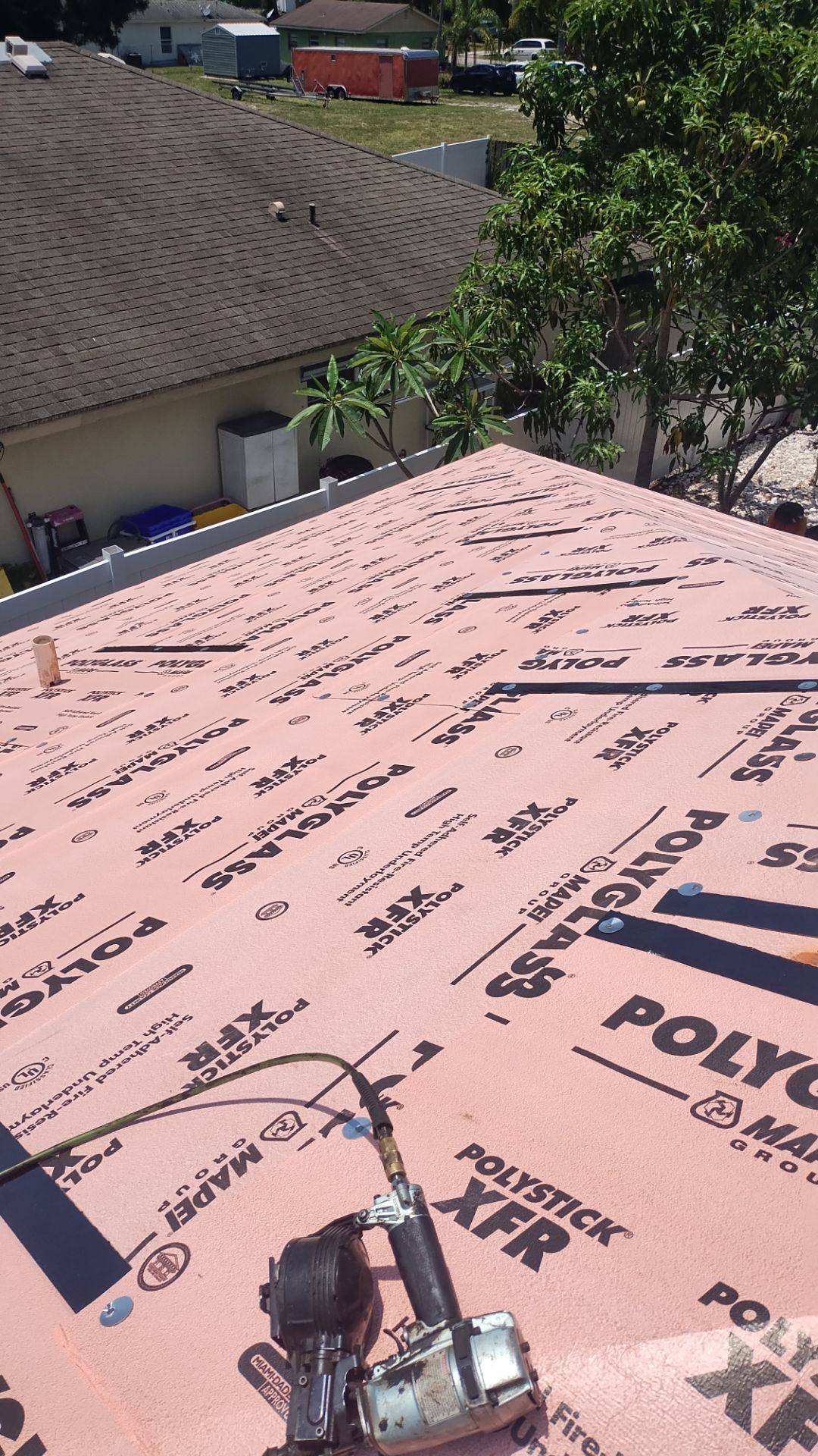 Residential Roofing Installation using 1" Nail strip metal roof by BLUES BROTHERS ROOFING