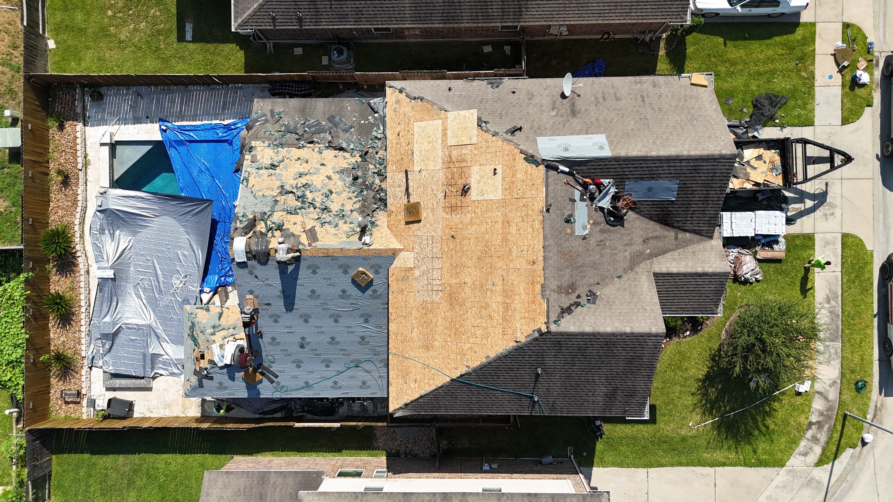 Residential Roofing Installation using IKO Dynasty by Core Four Roofing