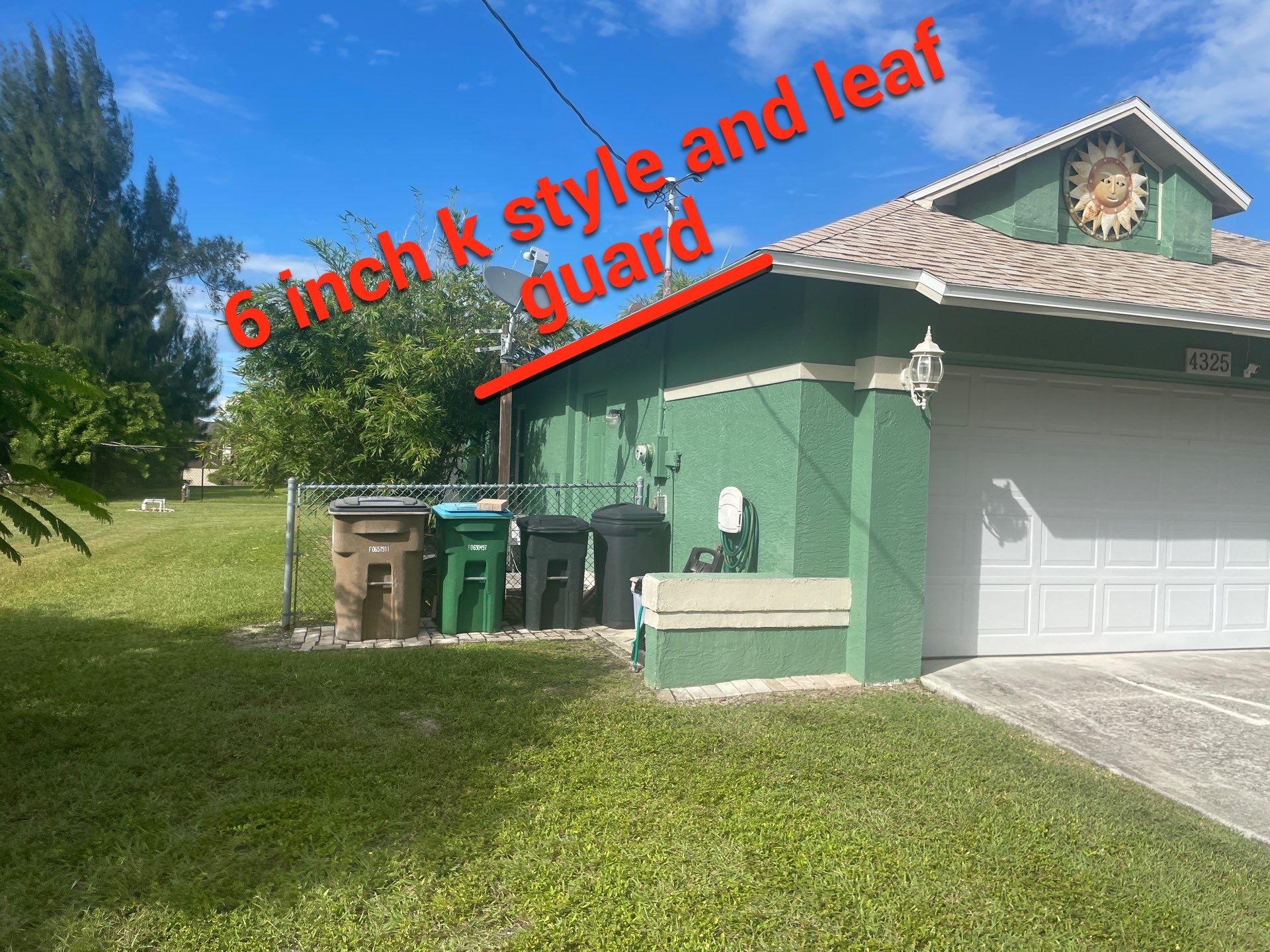 6 Inch Seamless Gutters using K-Style Seamless Gutters in Cape Coral FL by Gutter Professors