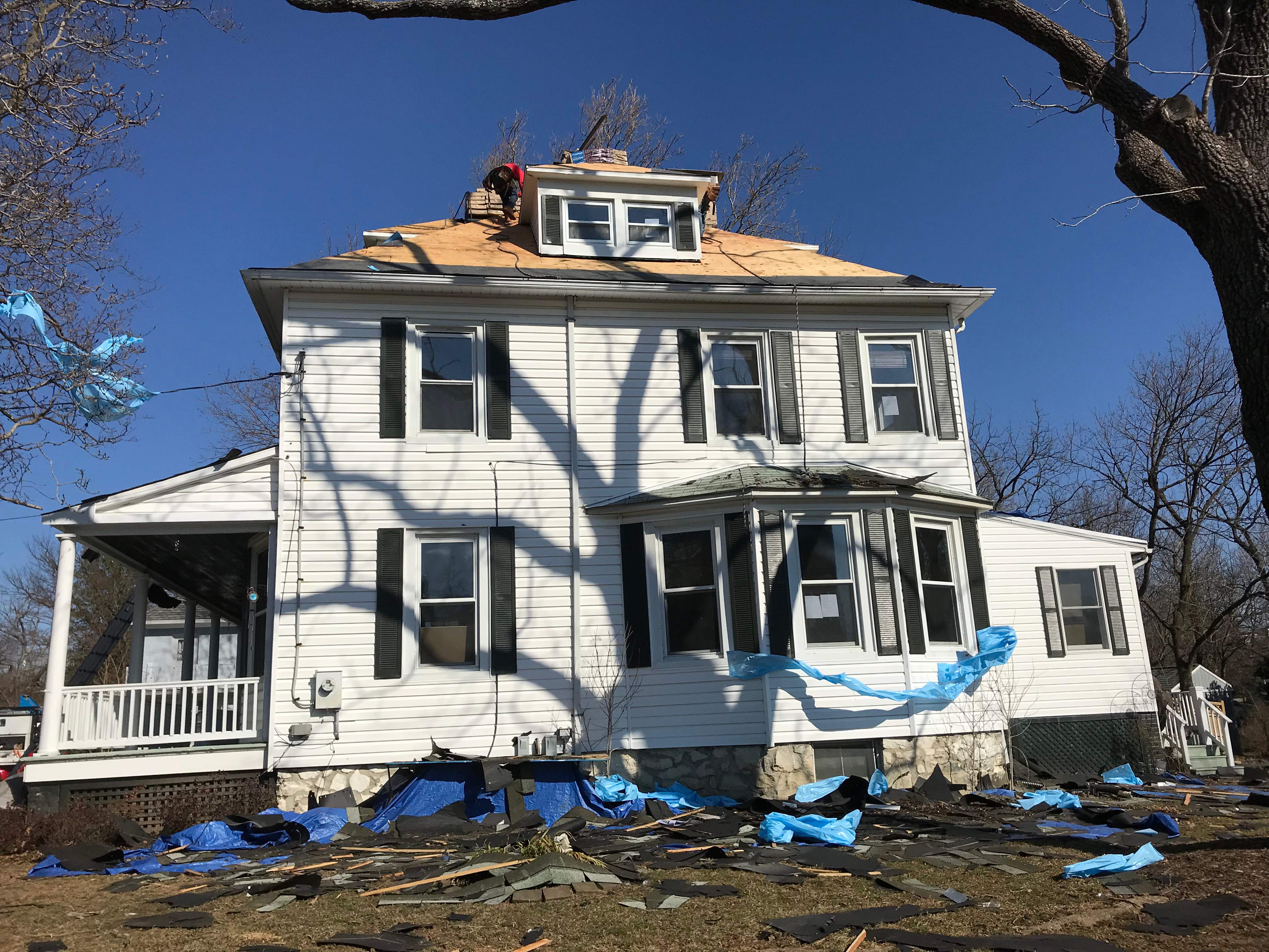 Residential Roofing Installation using Max Def Pewterwood by Alpha Design Services